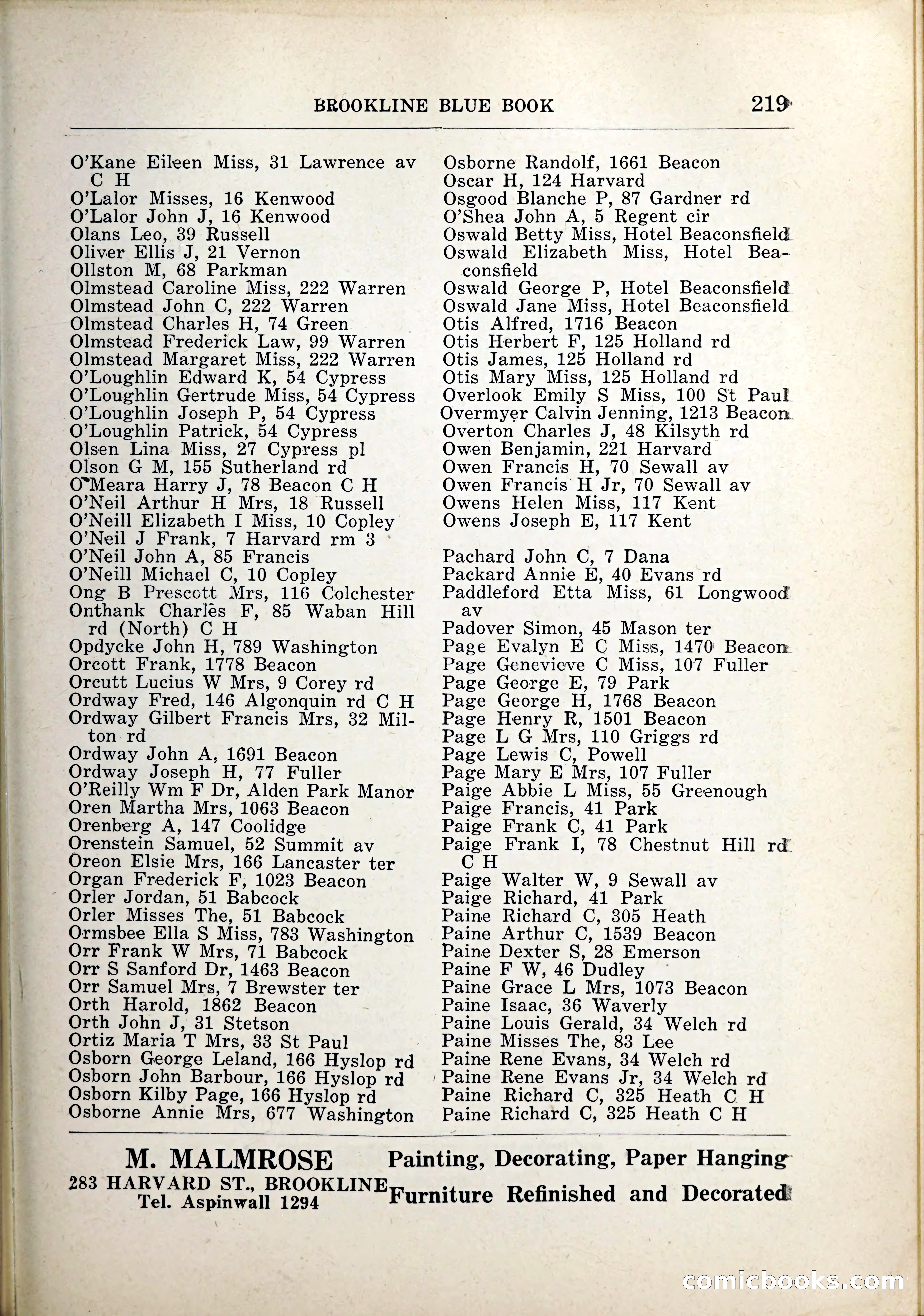Blue Book of Brookline, 1926 — page 254 of 327