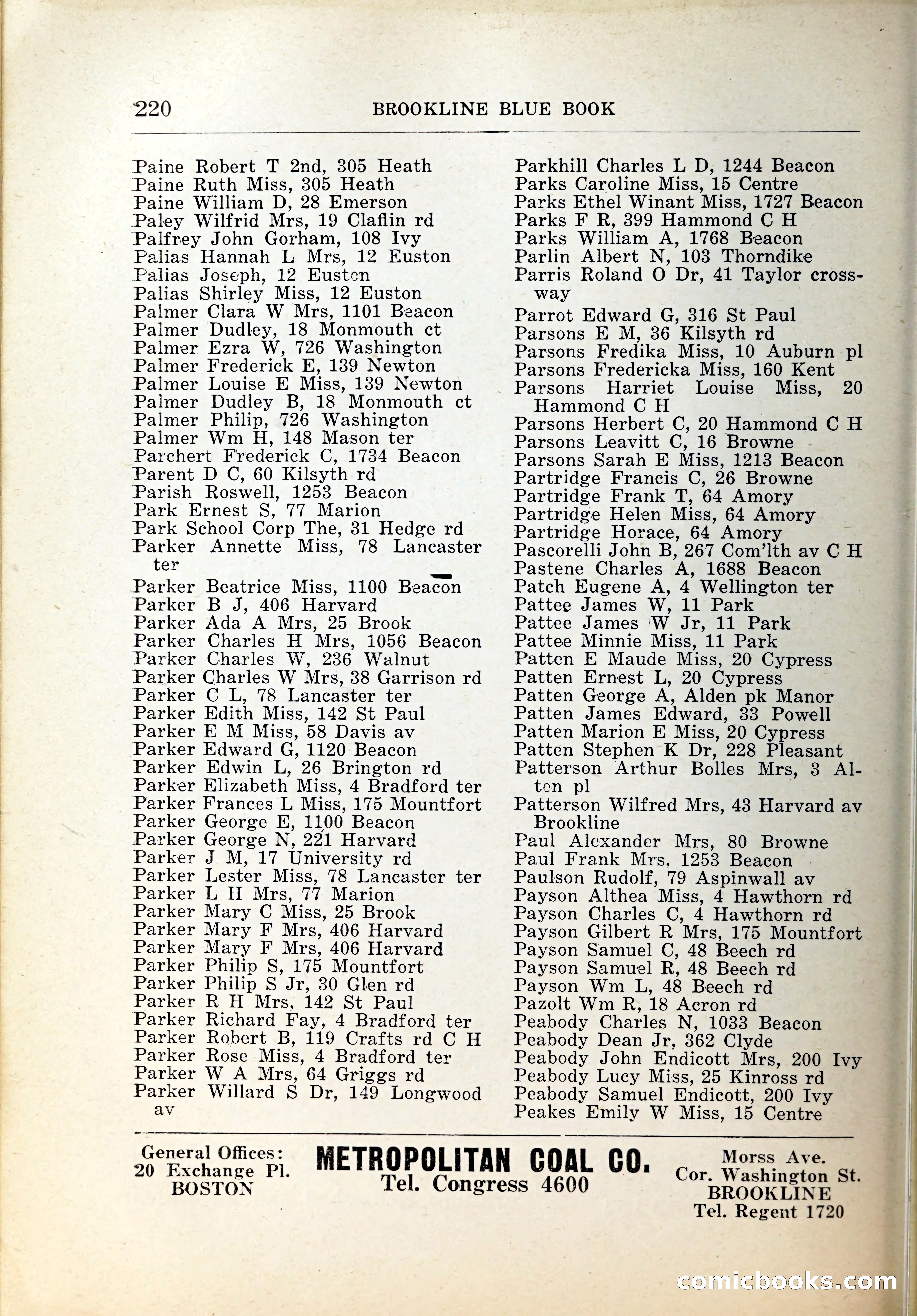Blue Book of Brookline, 1926 — page 255 of 327