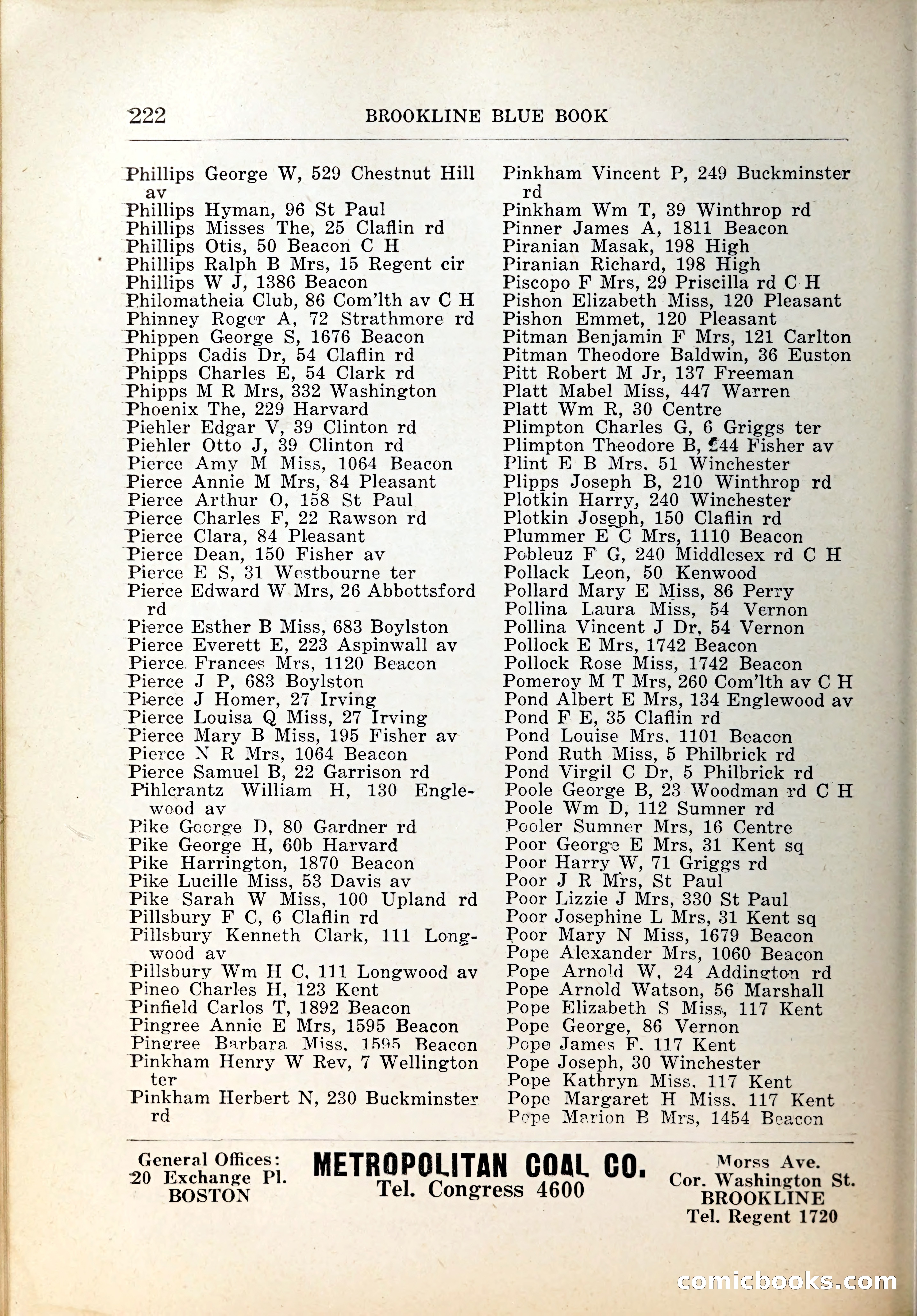 Blue Book of Brookline, 1926 — page 257 of 327