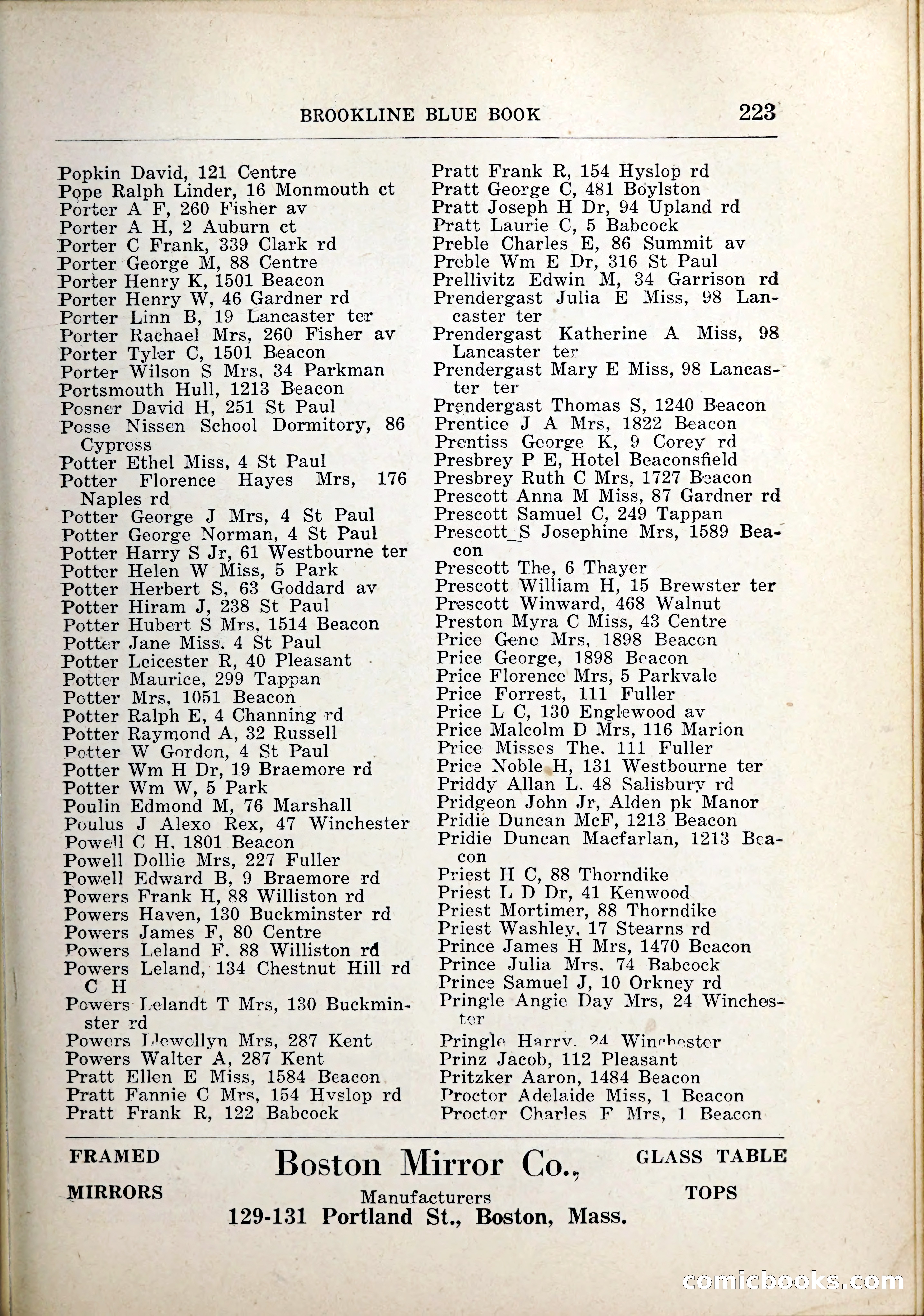 Blue Book of Brookline, 1926 — page 258 of 327