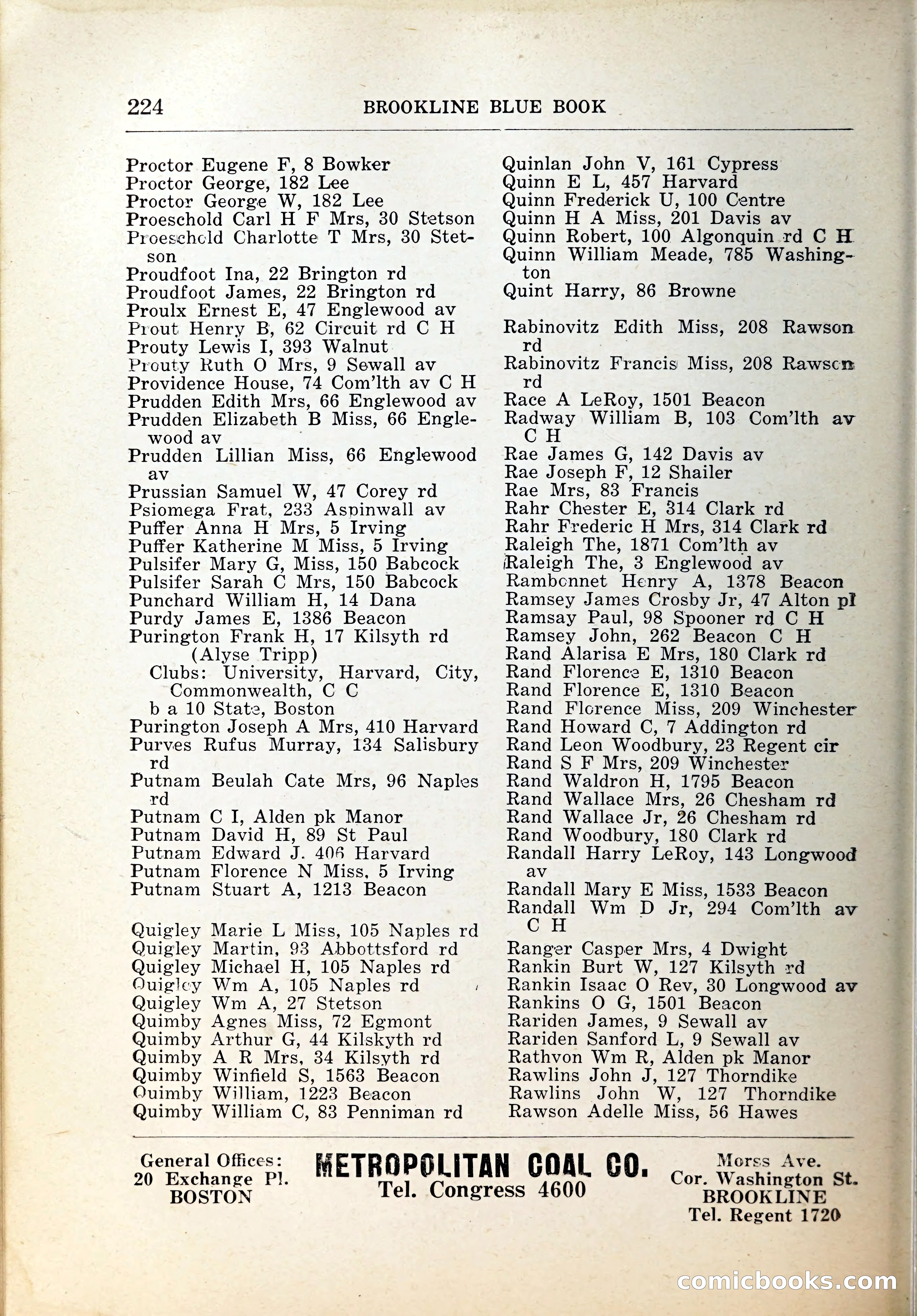 Blue Book of Brookline, 1926 — page 259 of 327