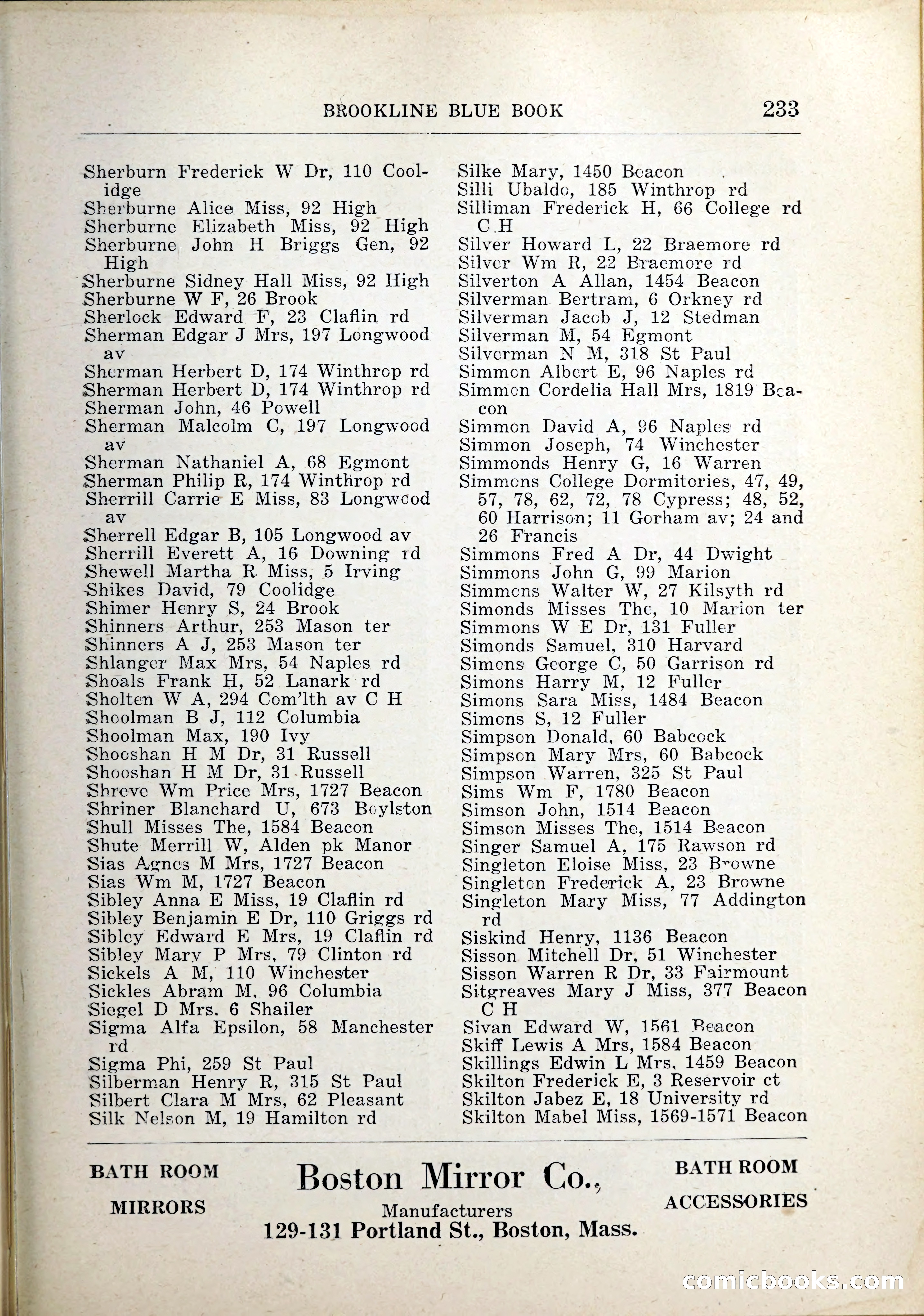 Blue Book of Brookline, 1926 — page 268 of 327