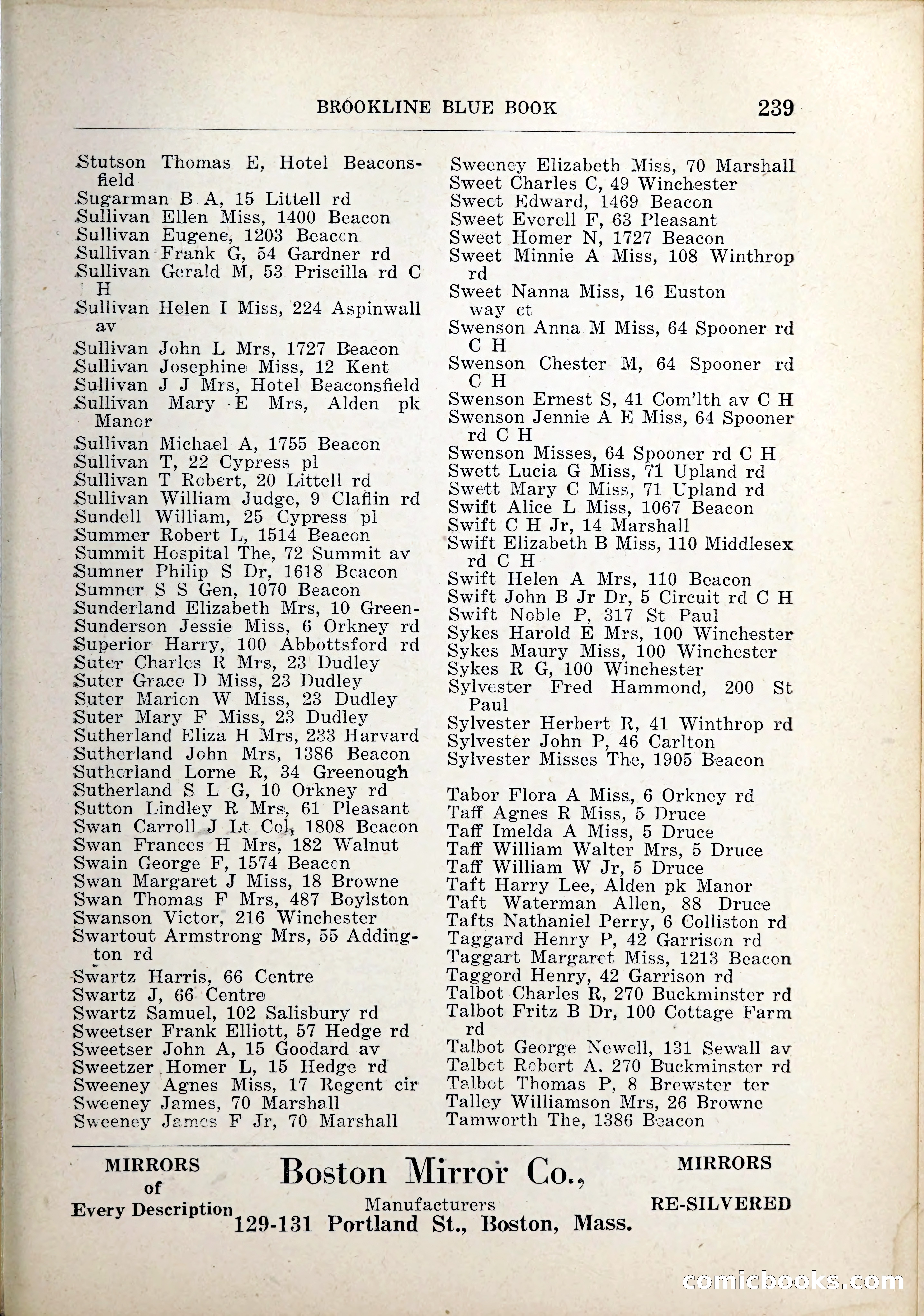 Blue Book of Brookline, 1926 — page 274 of 327