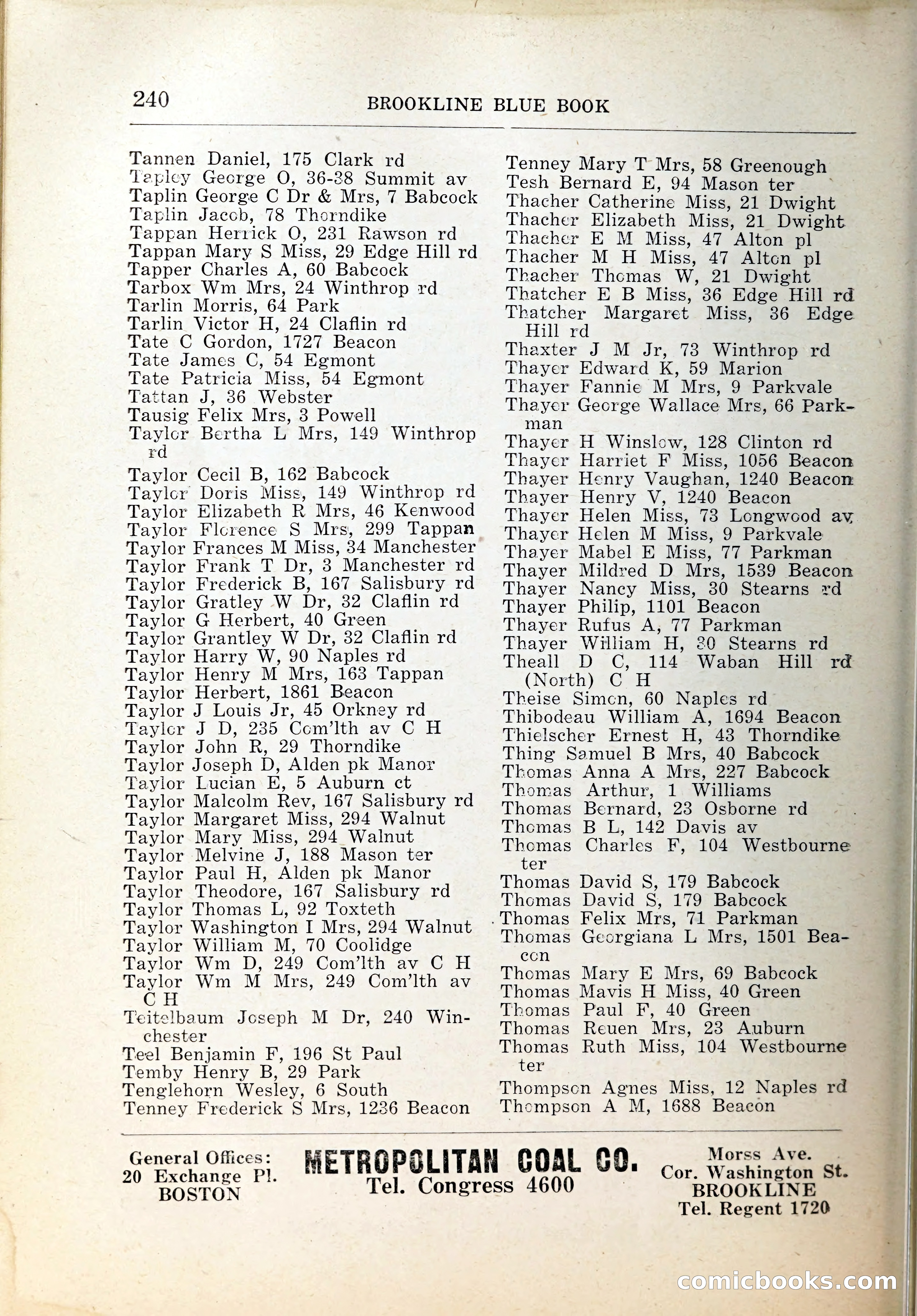 Blue Book of Brookline, 1926 — page 275 of 327