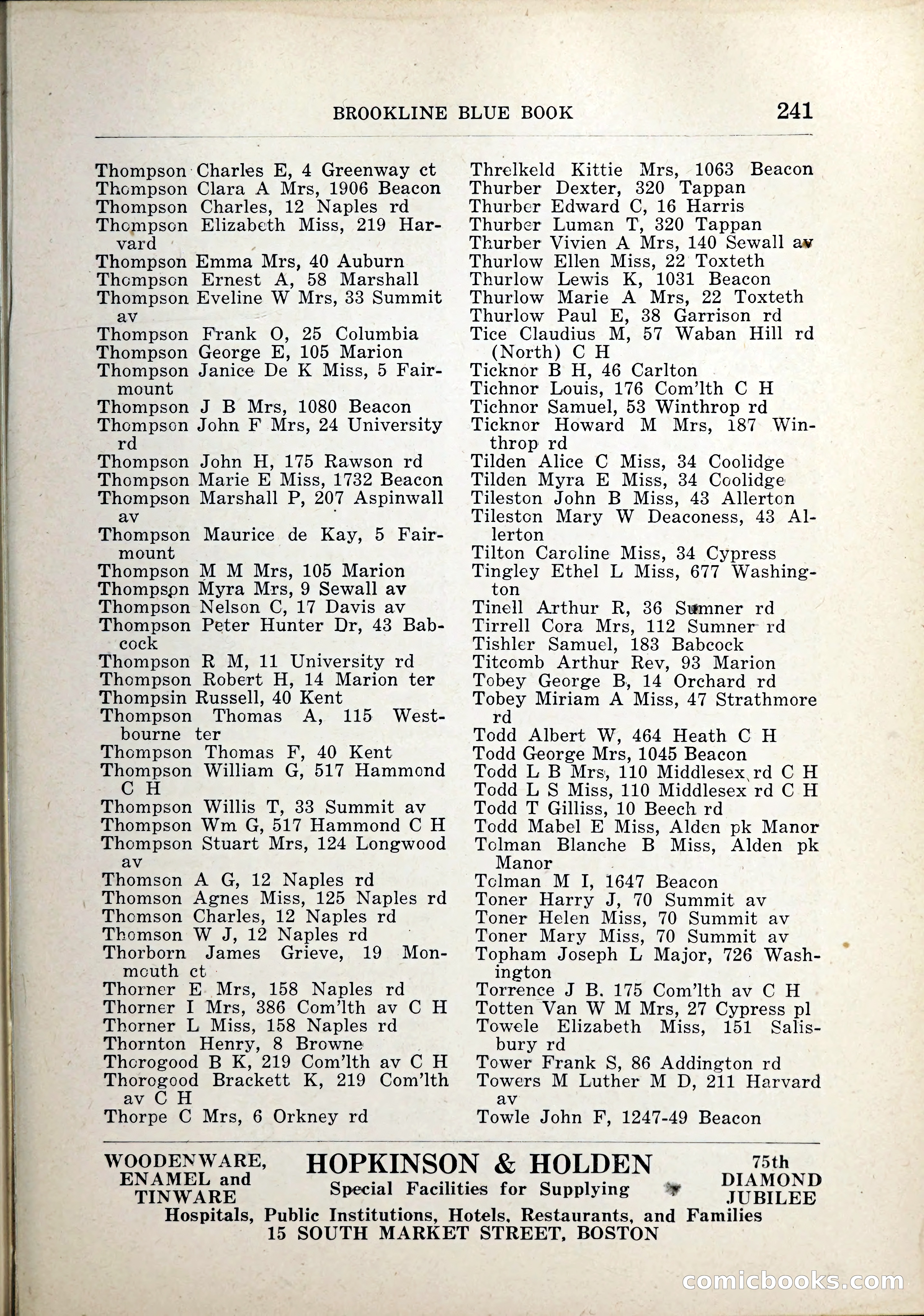Blue Book of Brookline, 1926 — page 276 of 327