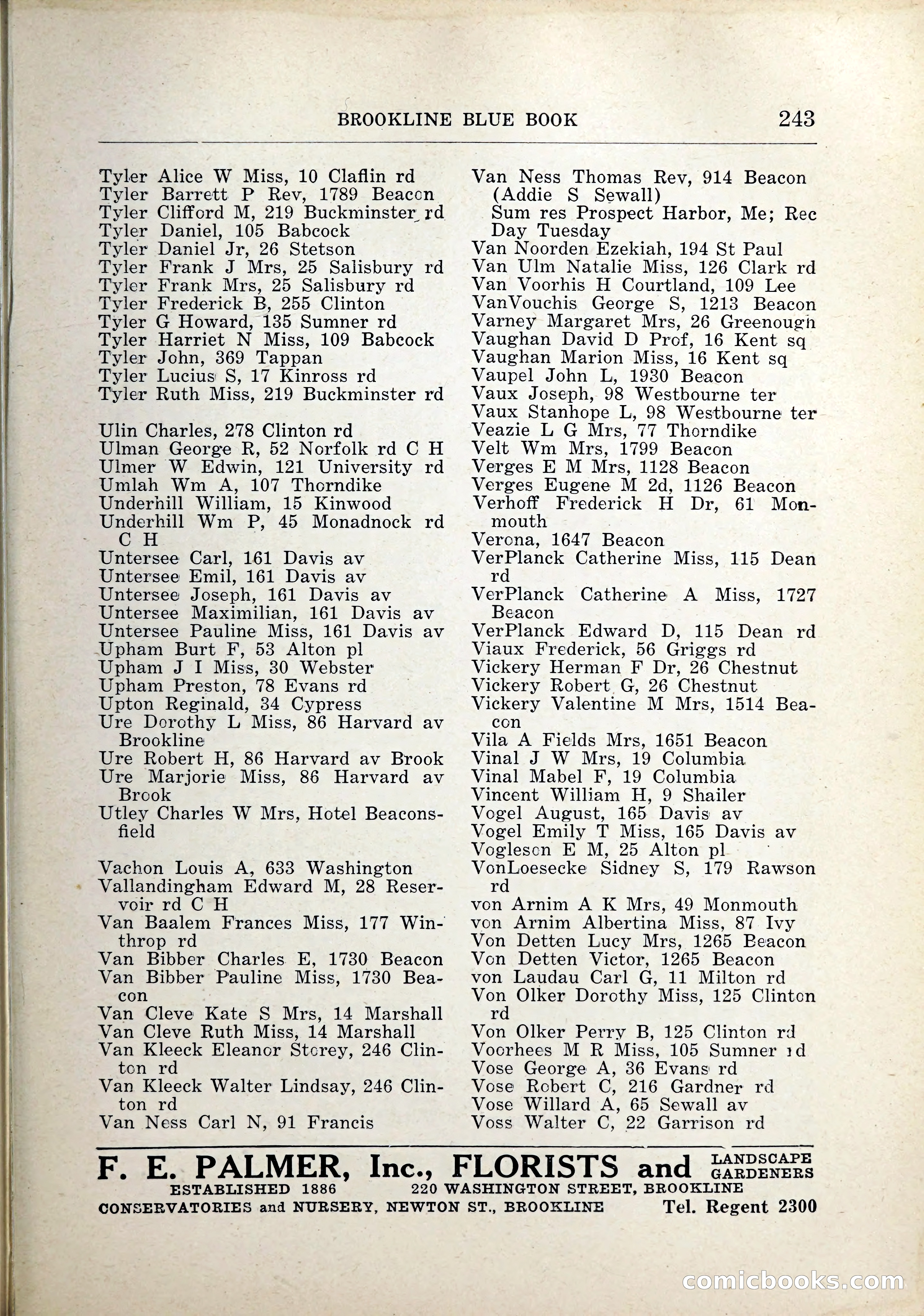 Blue Book of Brookline, 1926 — page 278 of 327