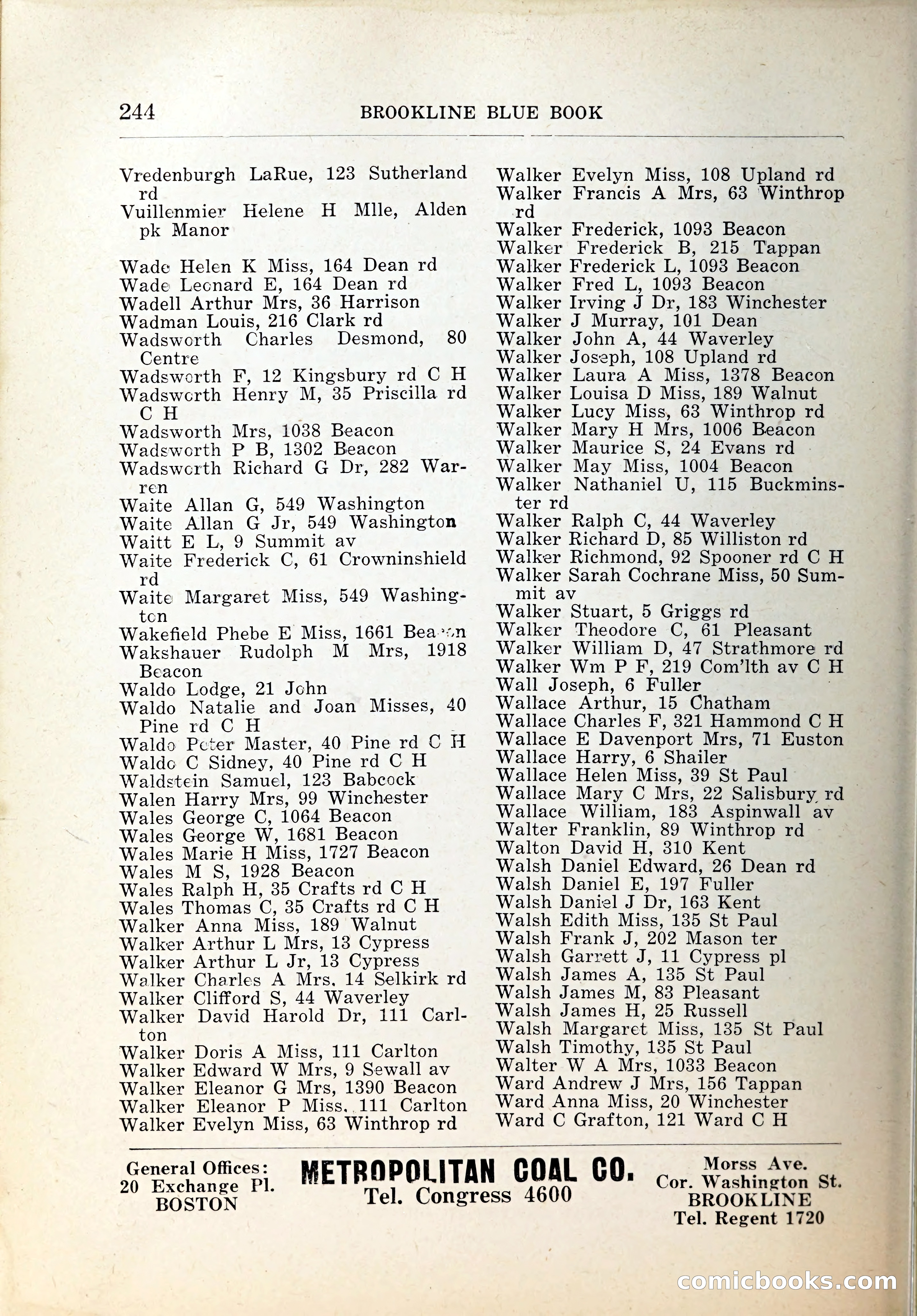 Blue Book of Brookline, 1926 — page 279 of 327