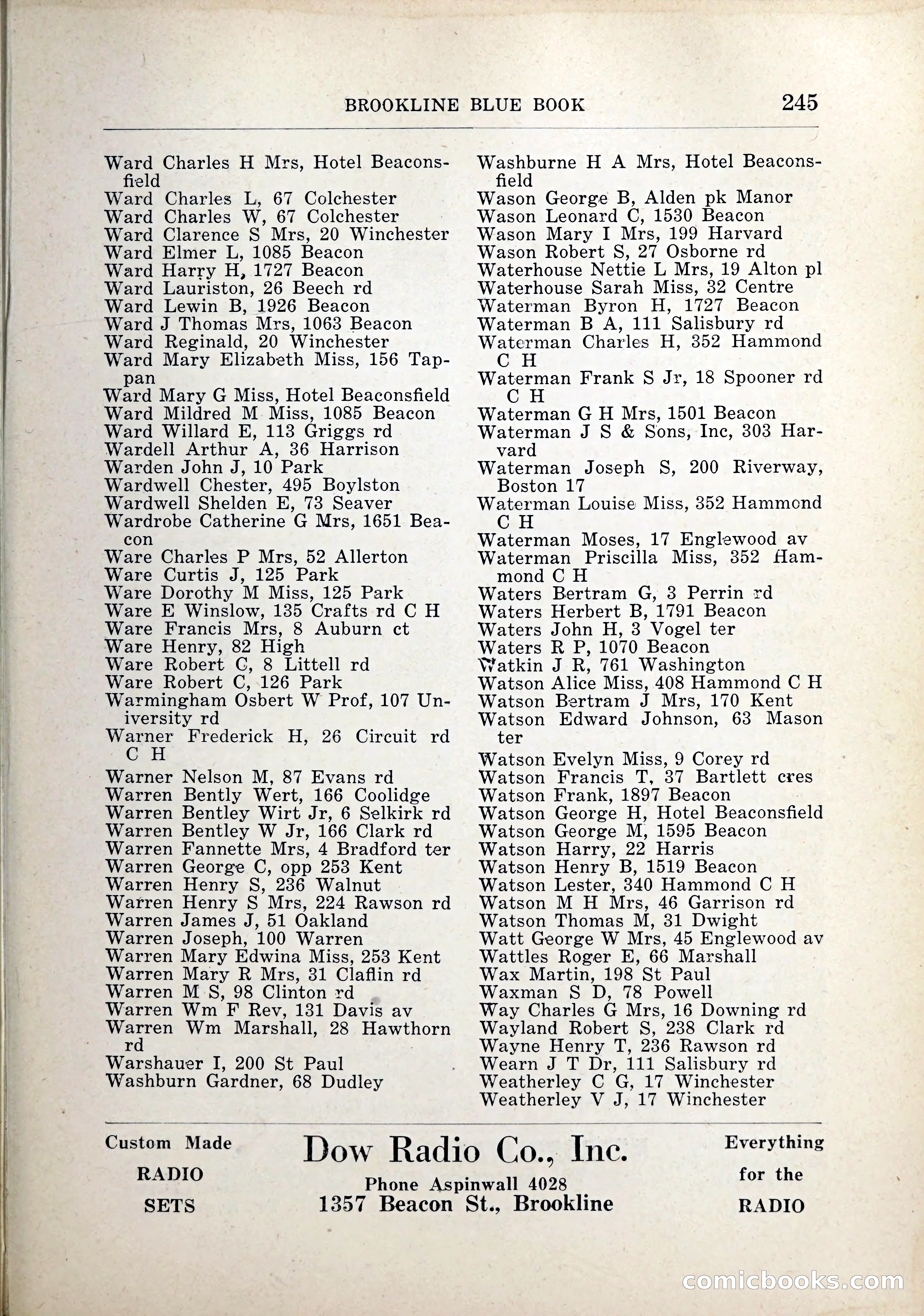 Blue Book of Brookline, 1926 — page 280 of 327