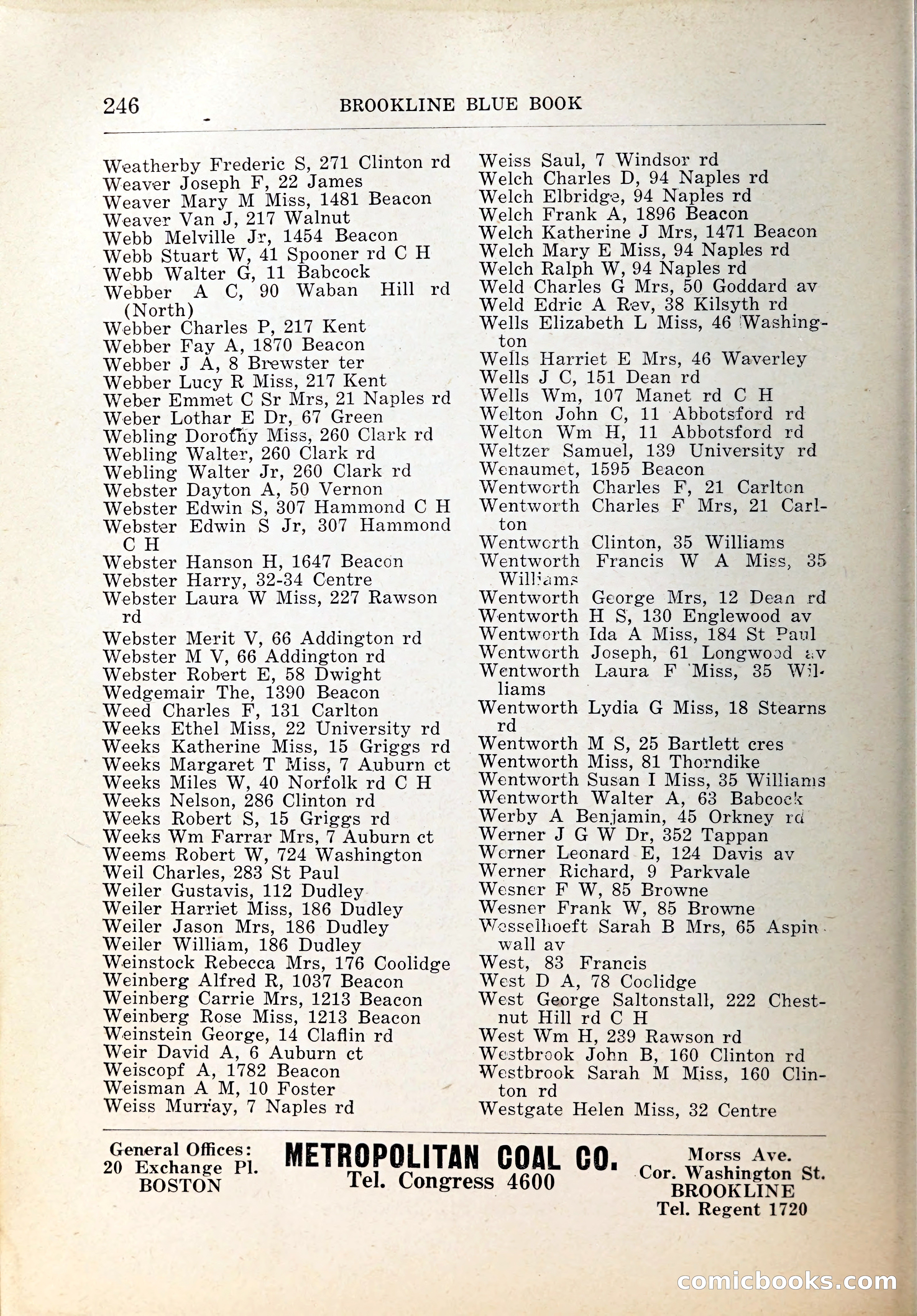 Blue Book of Brookline, 1926 — page 281 of 327