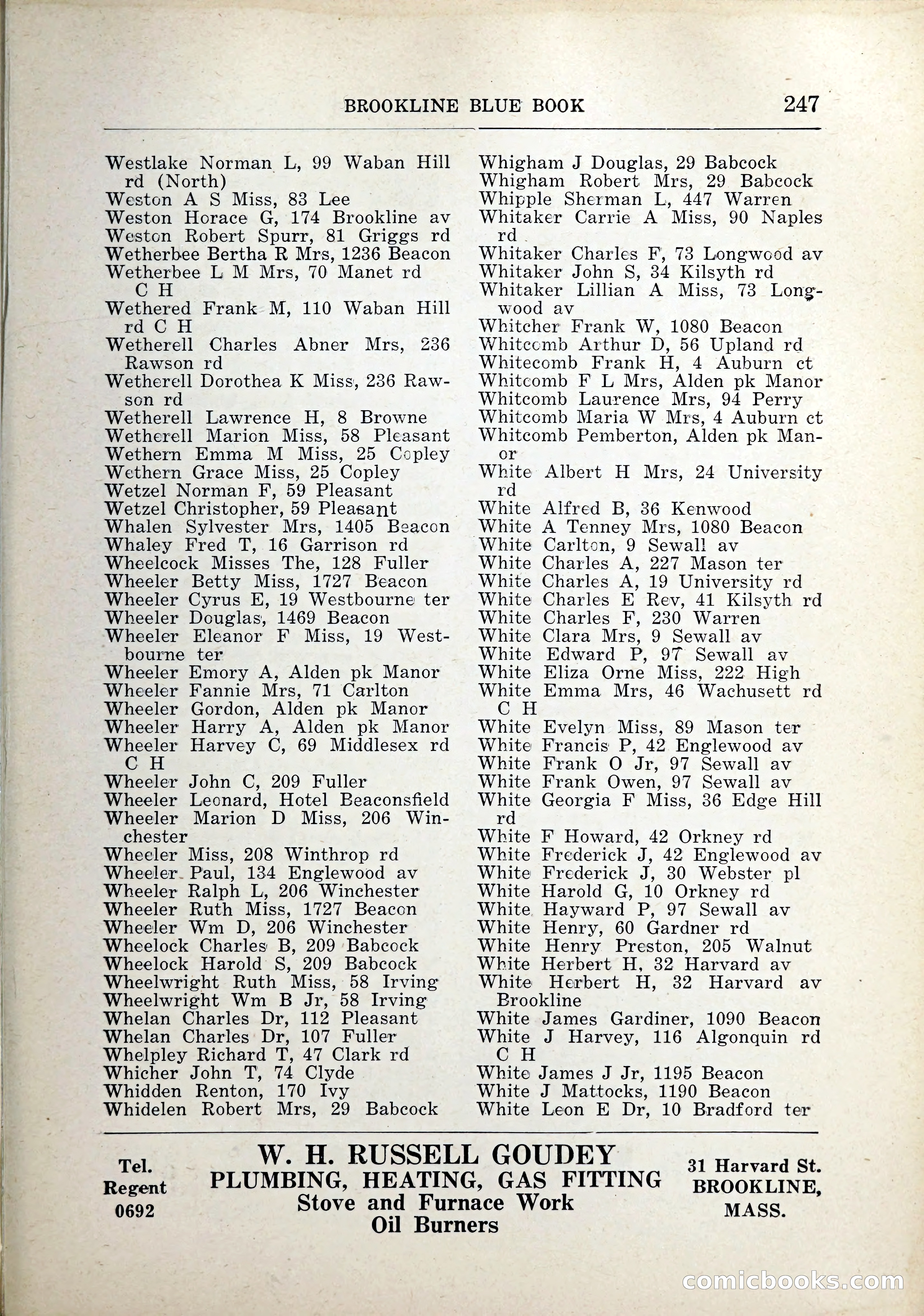 Blue Book of Brookline, 1926 — page 282 of 327