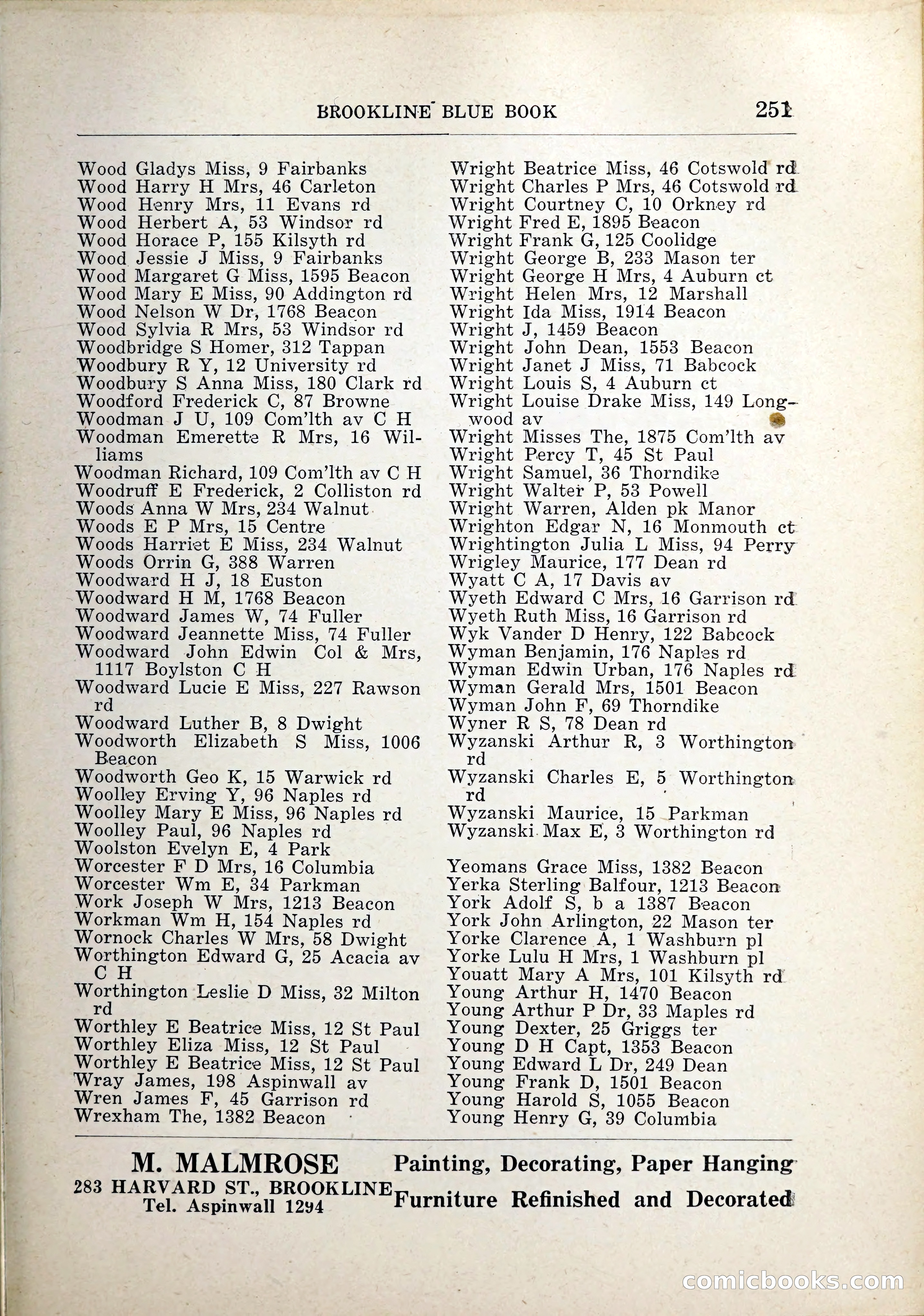 Blue Book of Brookline, 1926 — page 286 of 327