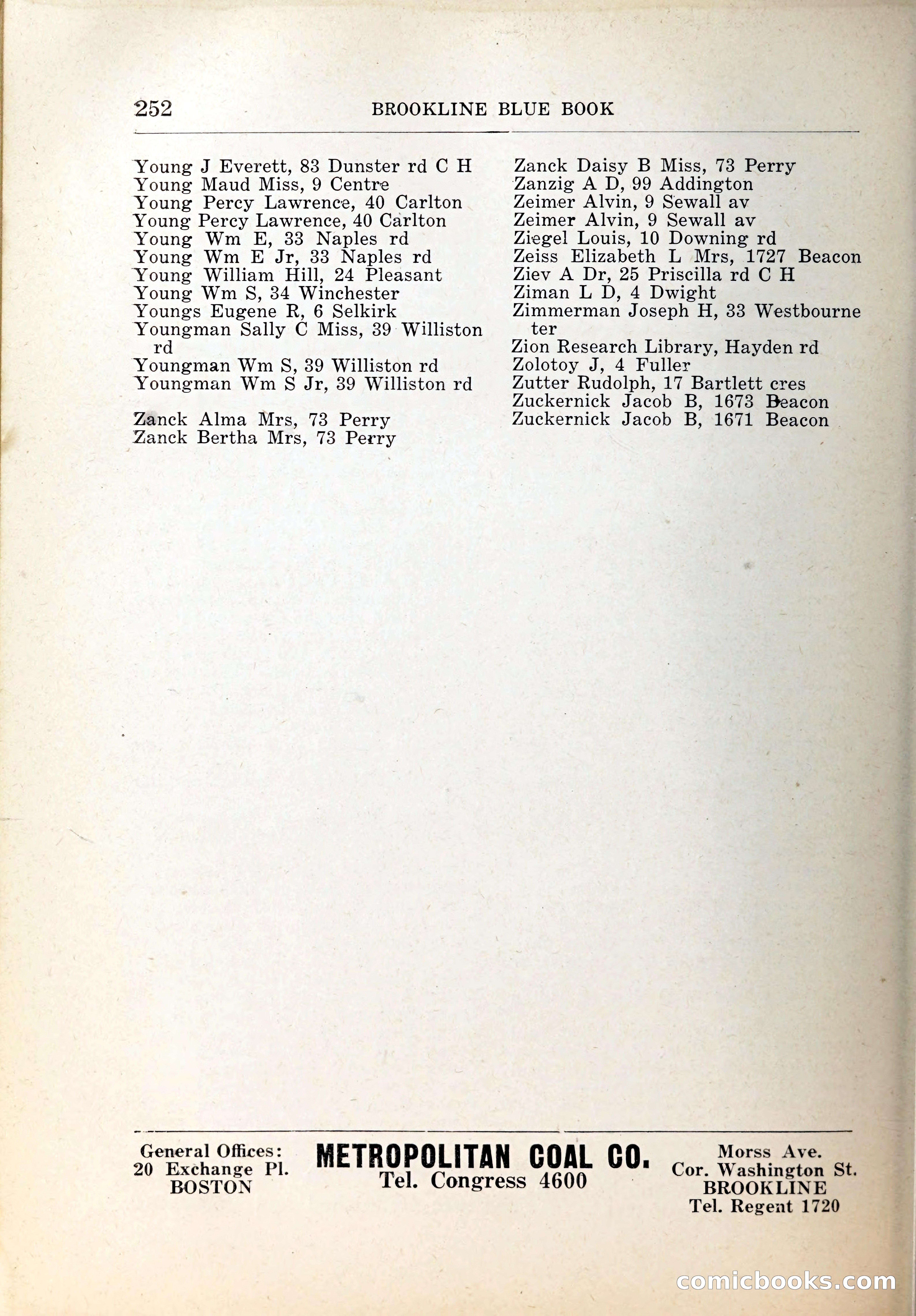 Blue Book of Brookline, 1926 — page 287 of 327
