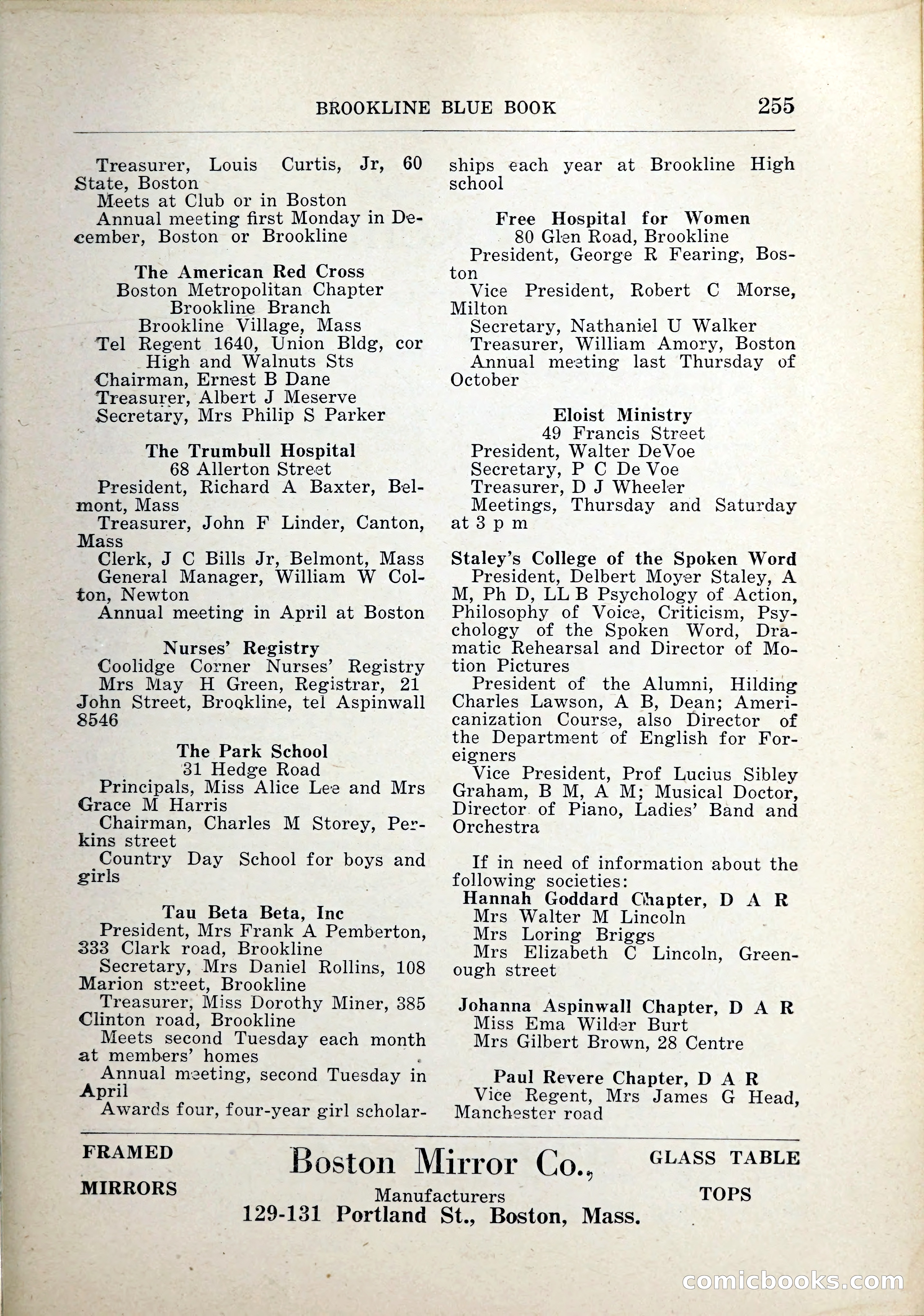 Blue Book of Brookline, 1926 — page 290 of 327