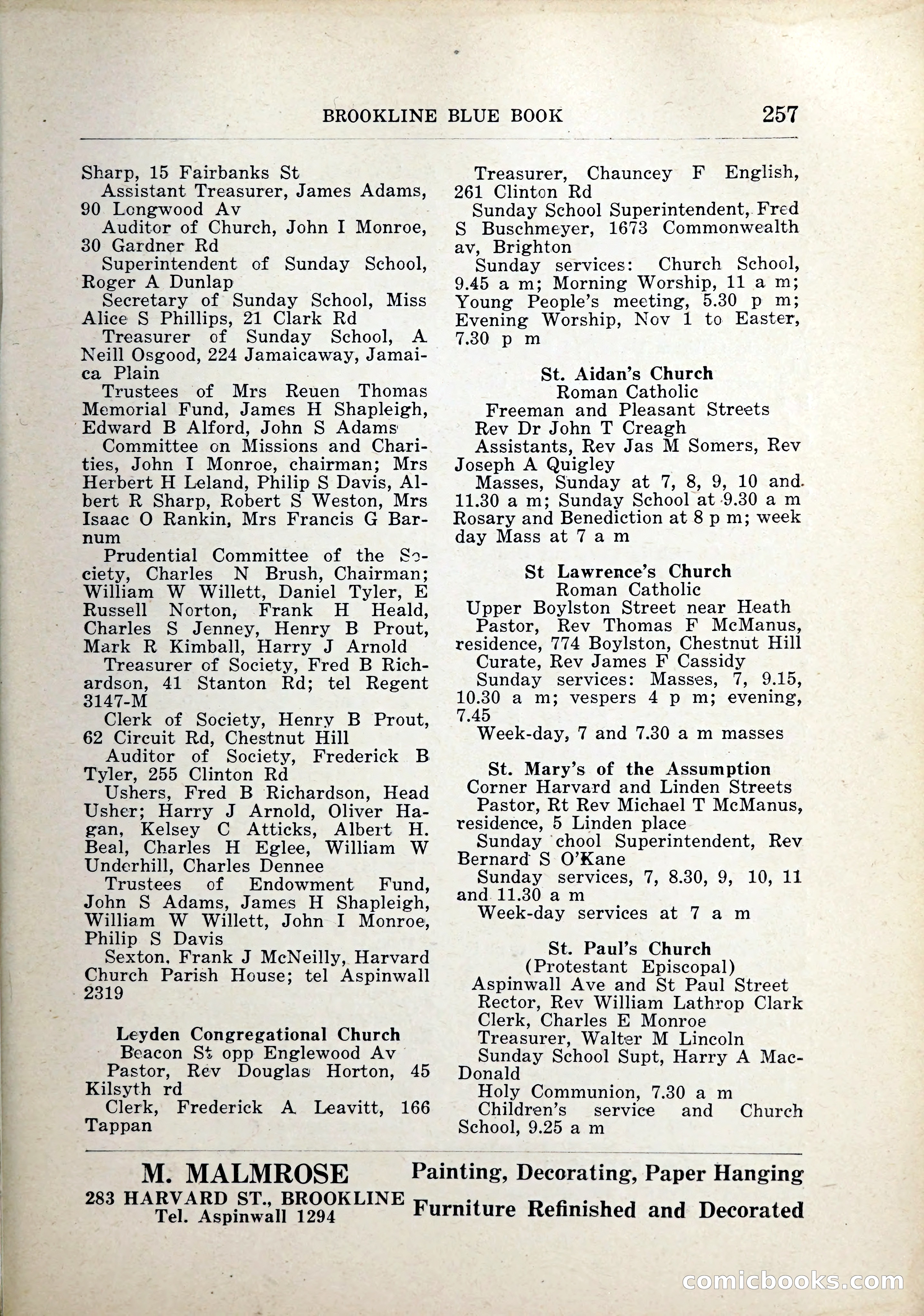 Blue Book of Brookline, 1926 — page 292 of 327