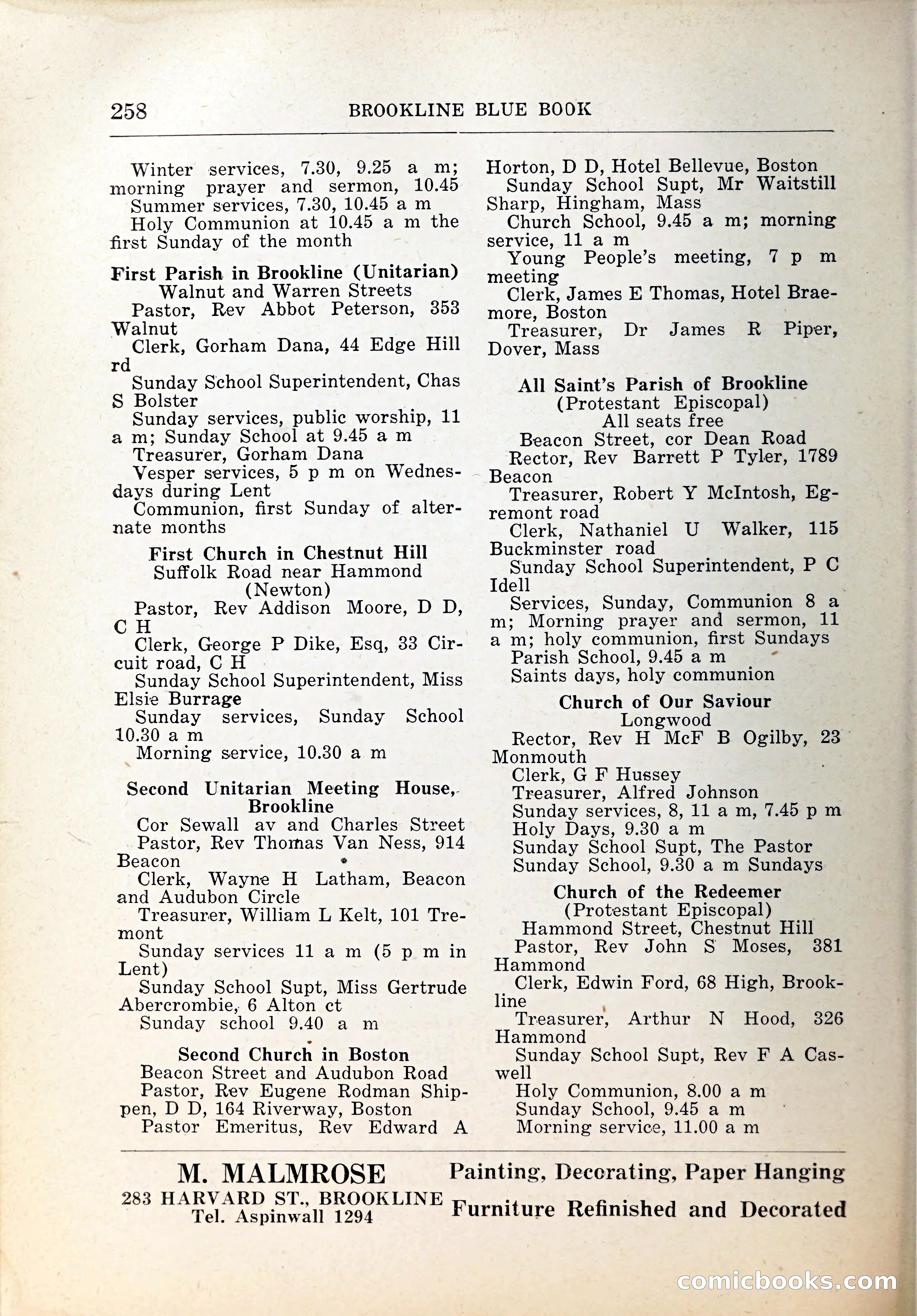 Blue Book of Brookline, 1926 — page 293 of 327