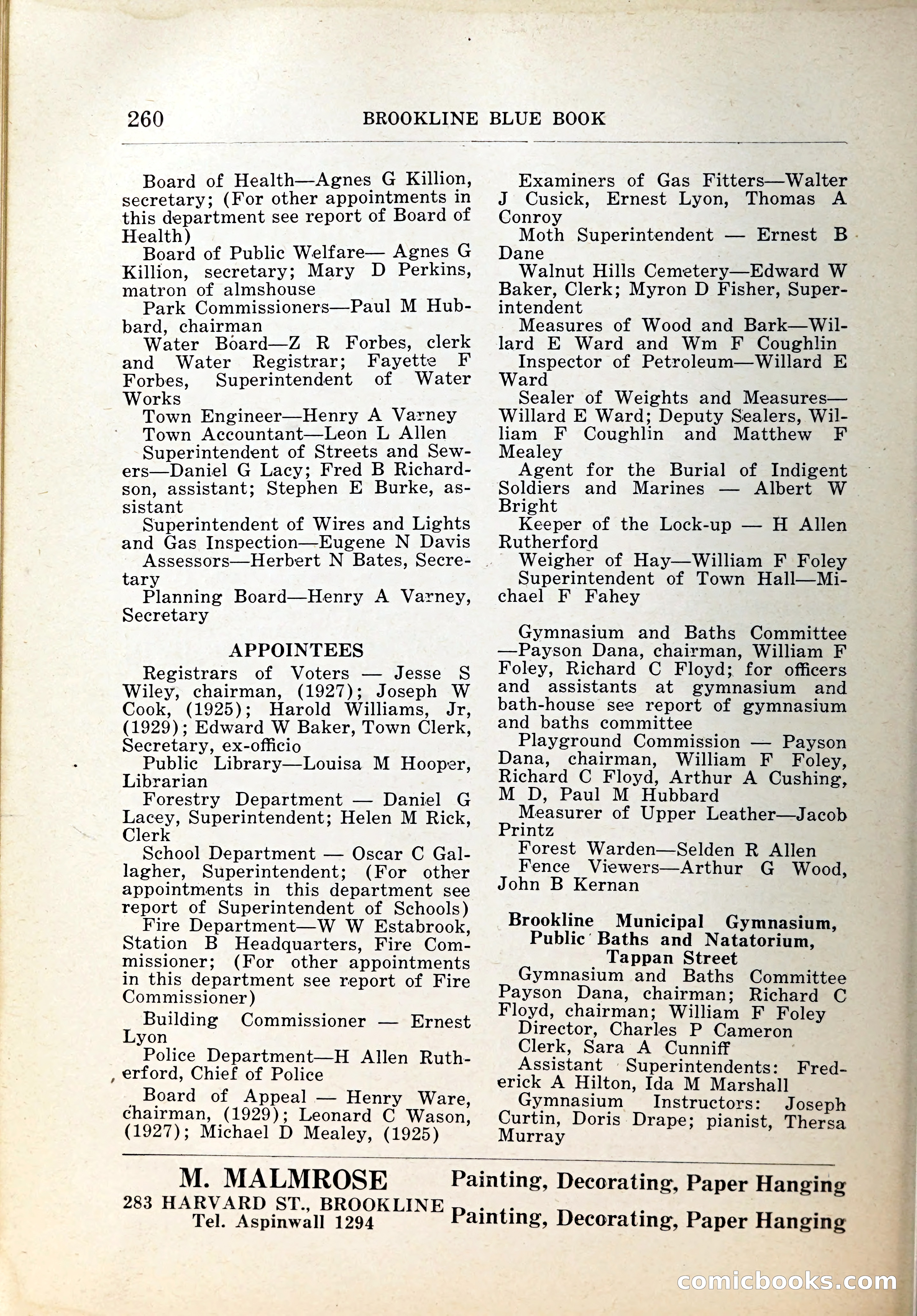 Blue Book of Brookline, 1926 — page 295 of 327