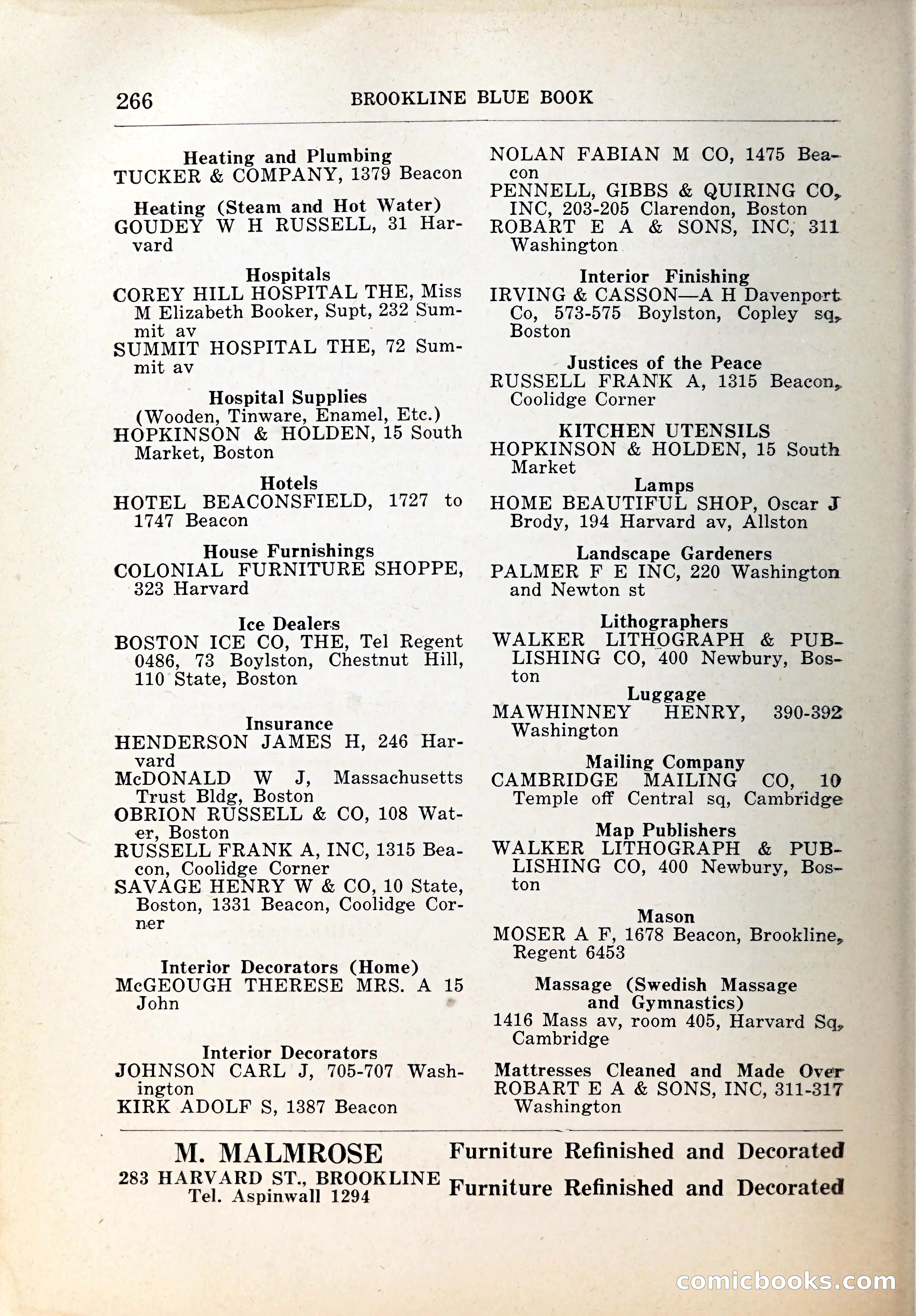 Blue Book of Brookline, 1926 — page 301 of 327