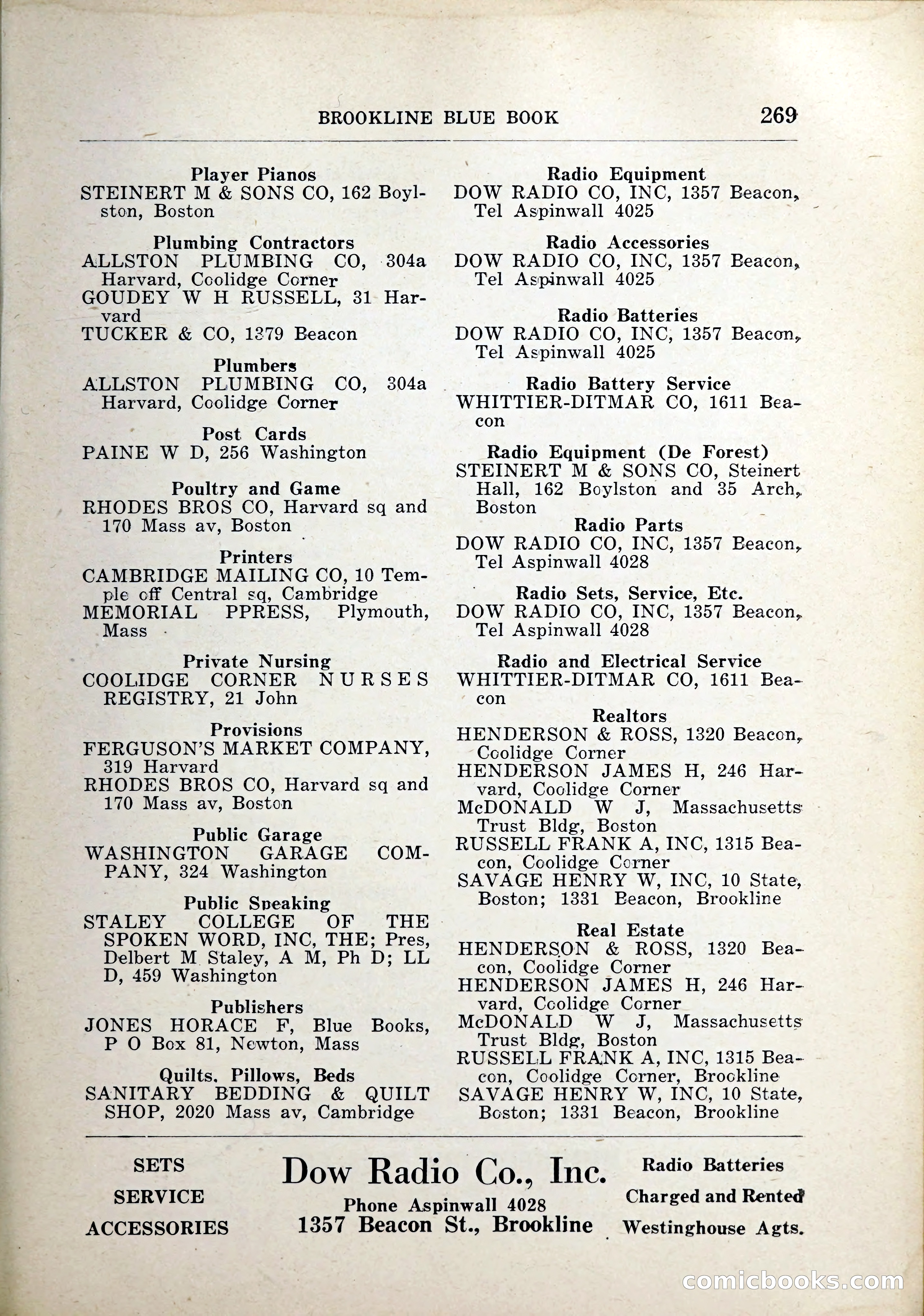 Blue Book of Brookline, 1926 — page 304 of 327