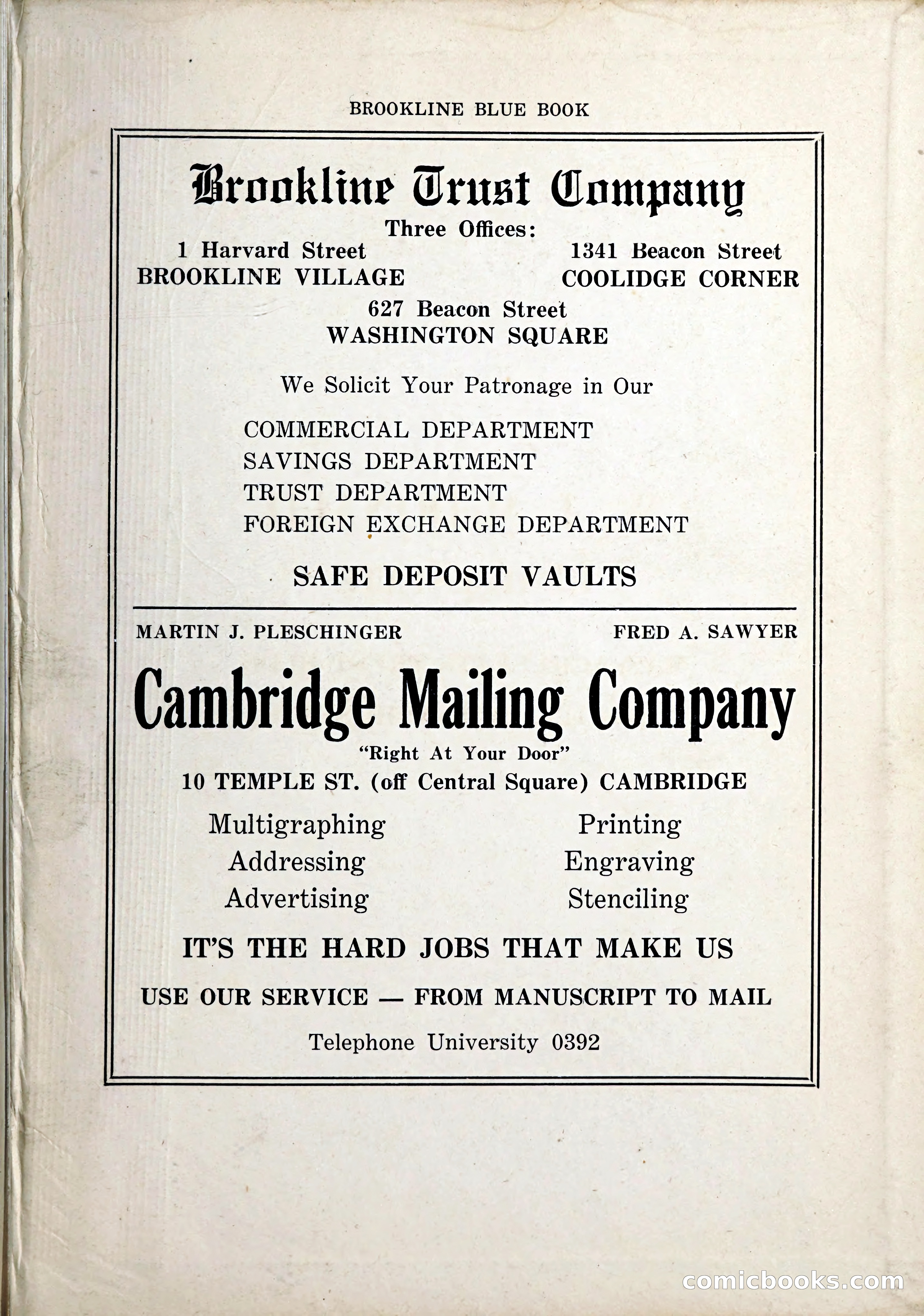 Blue Book of Brookline, 1926 — page 326 of 327