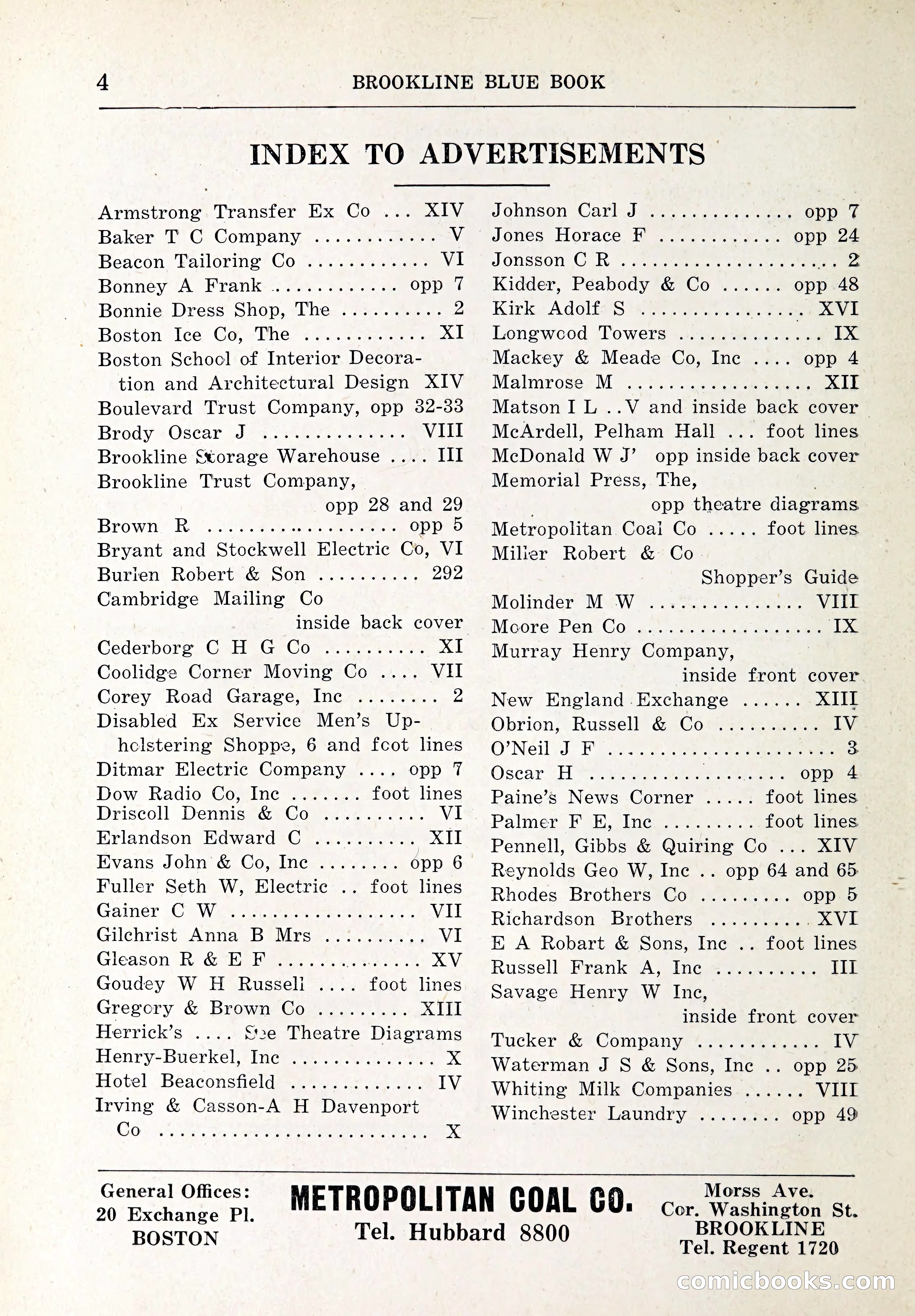 Blue Book of Brookline and Longwood — page 21 of 347