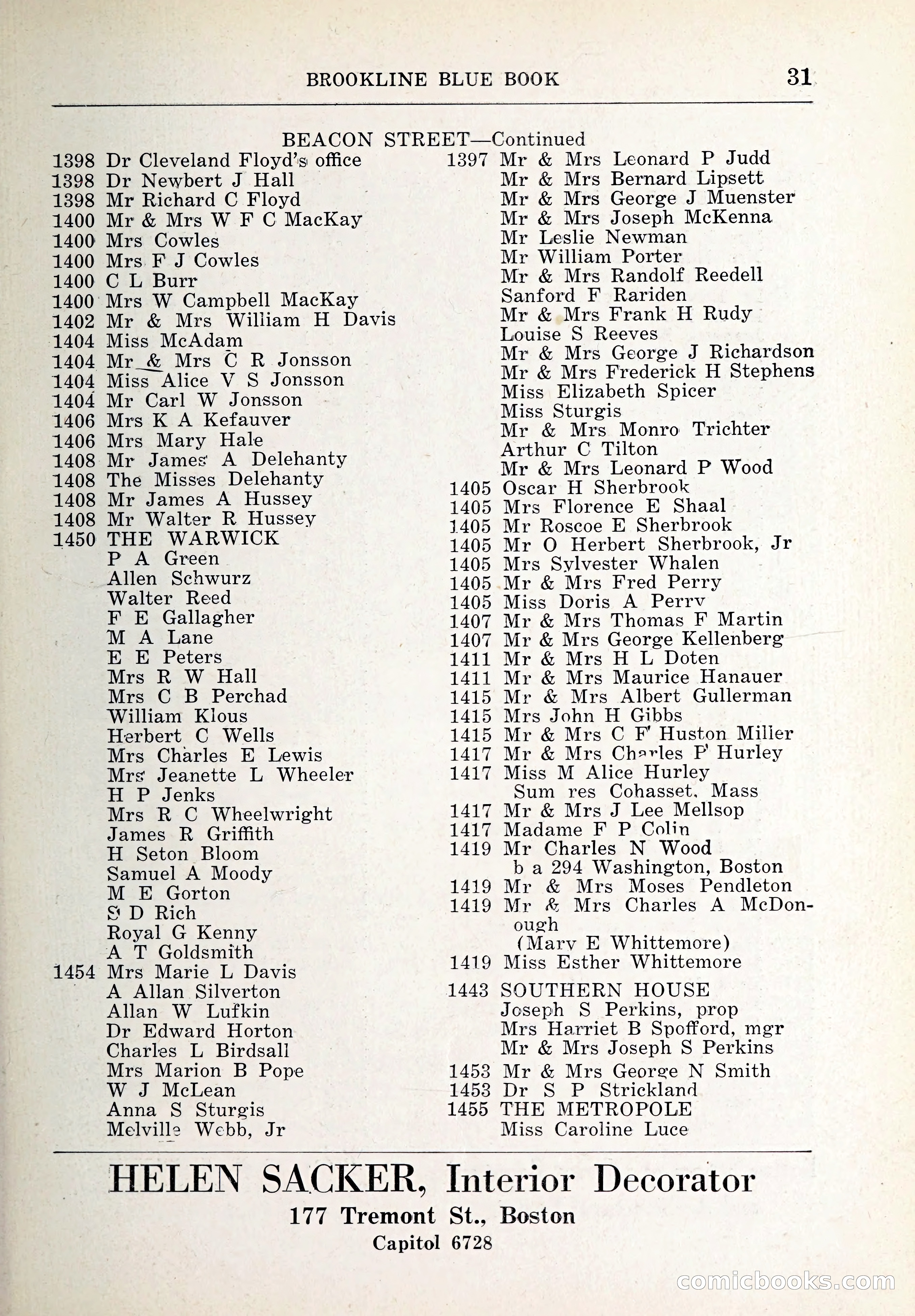 Blue Book of Brookline and Longwood — page 58 of 347