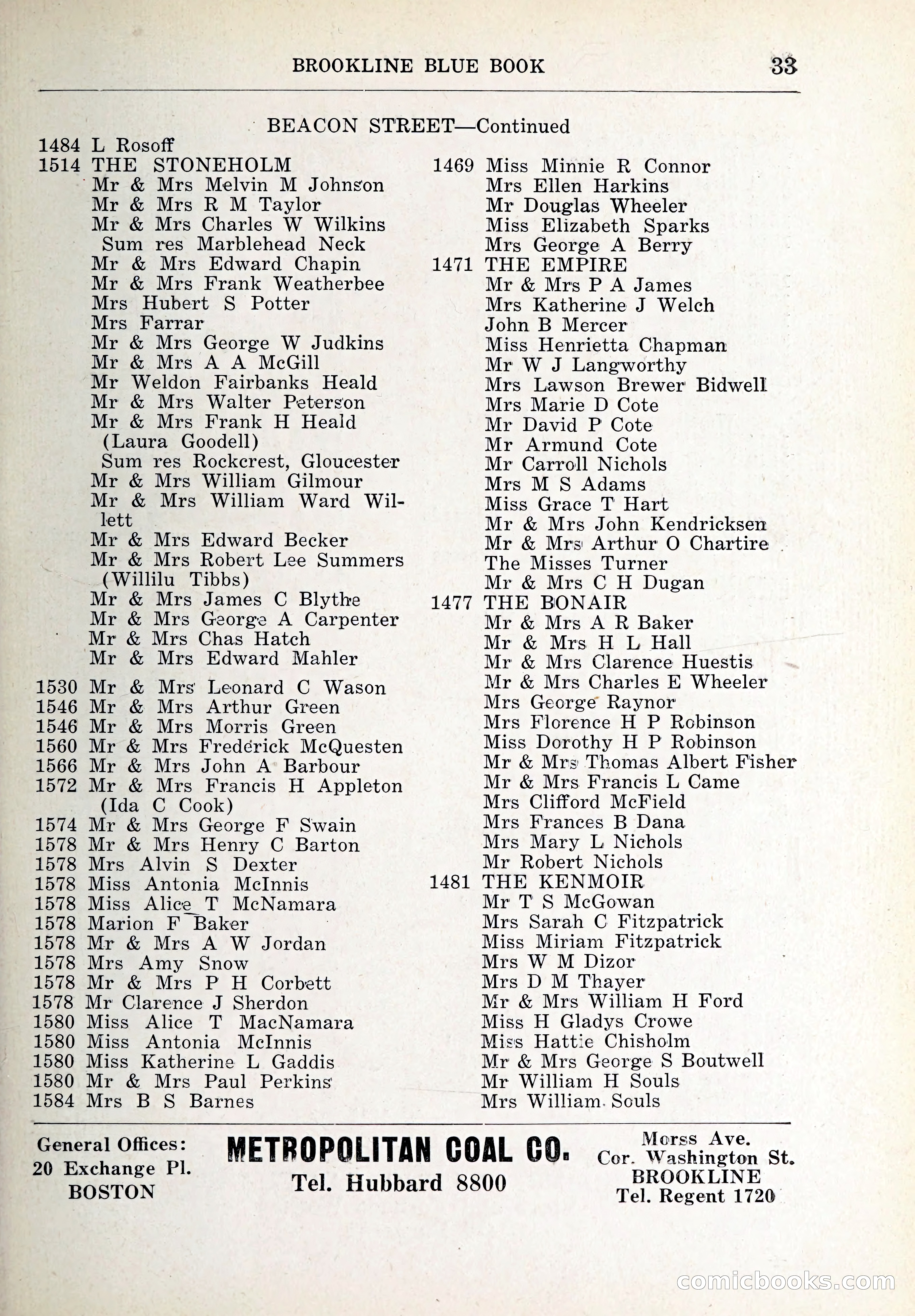 Blue Book of Brookline and Longwood — page 62 of 347