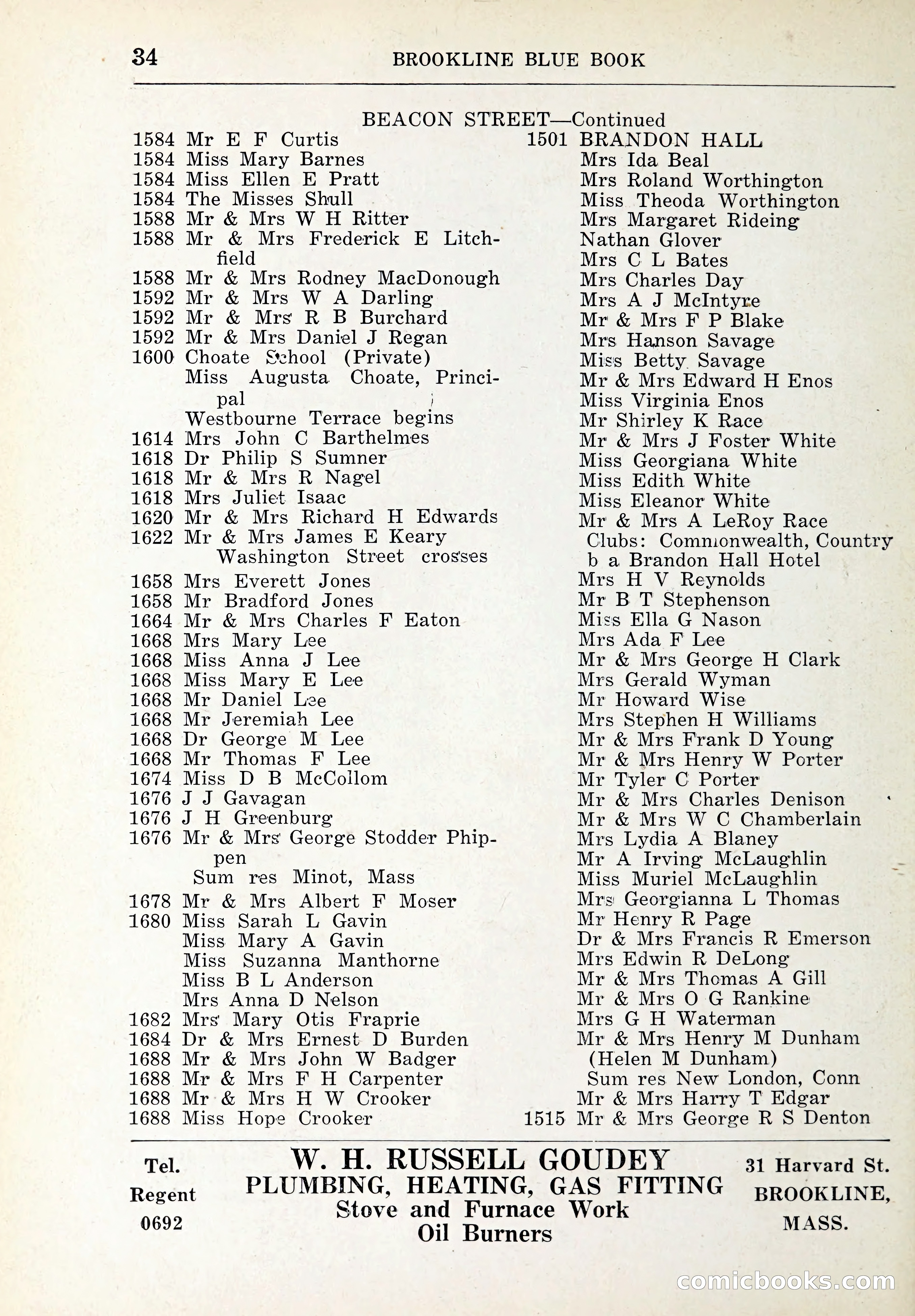 Blue Book of Brookline and Longwood — page 63 of 347