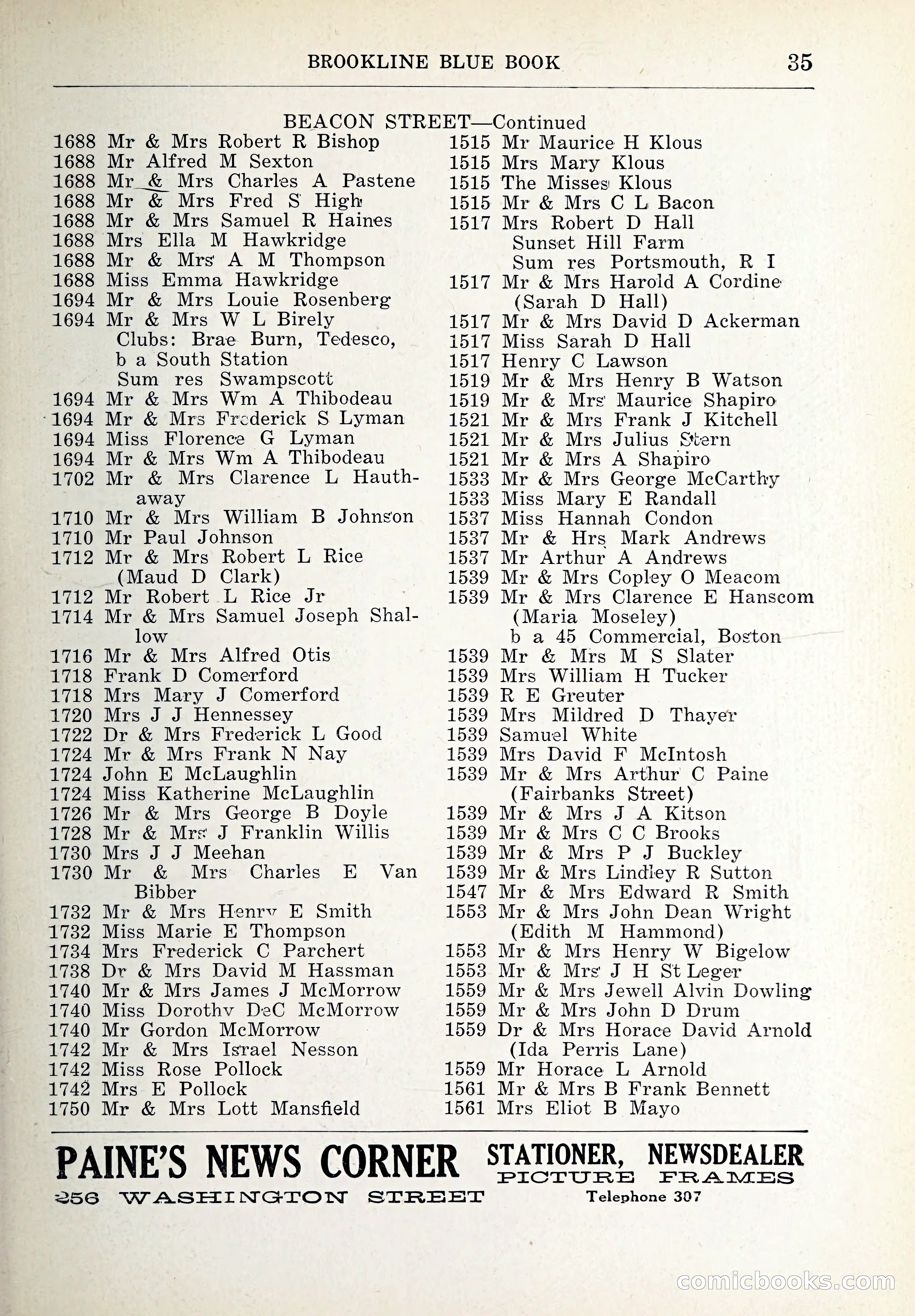 Blue Book of Brookline and Longwood — page 64 of 347