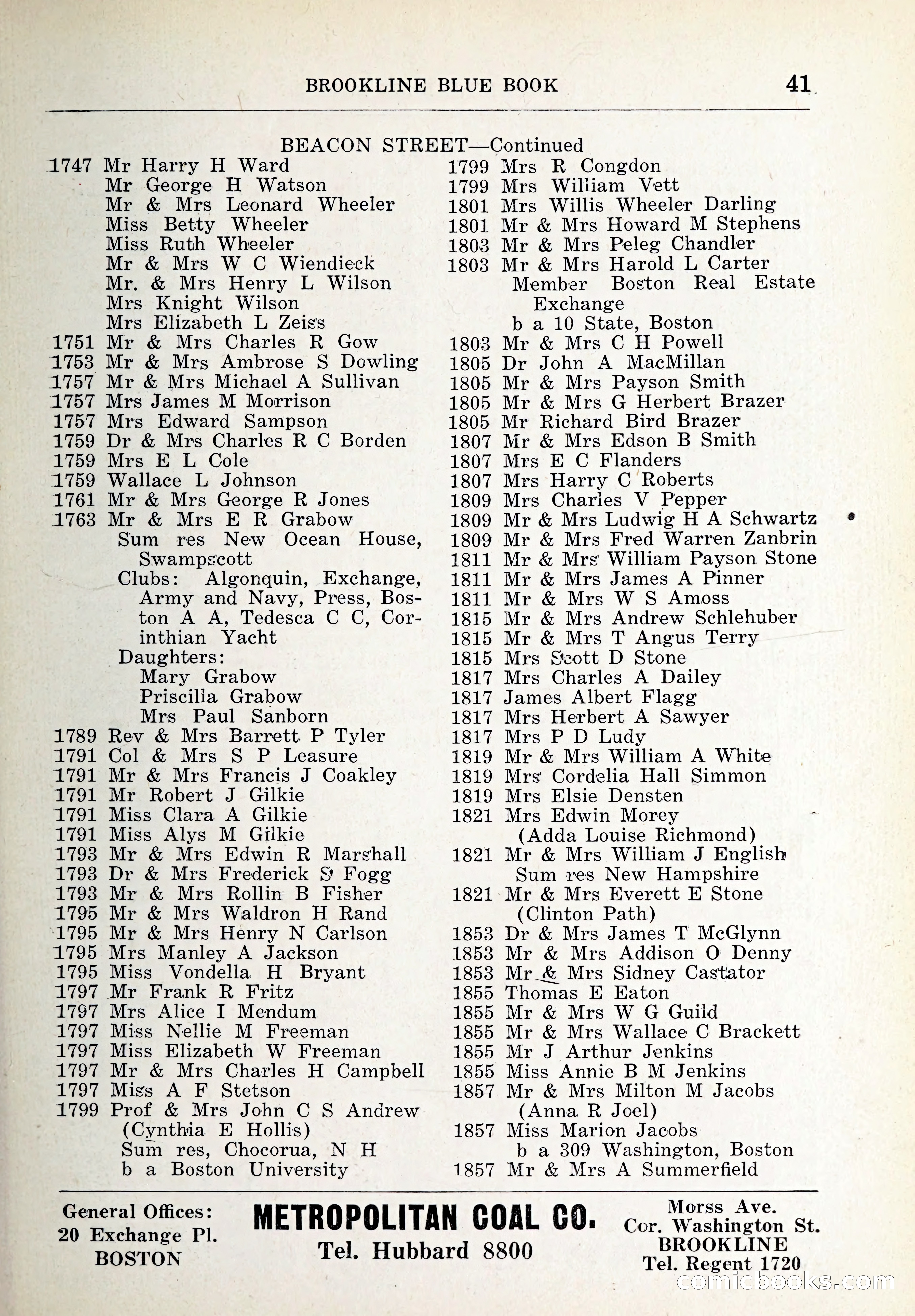 Blue Book of Brookline and Longwood — page 70 of 347