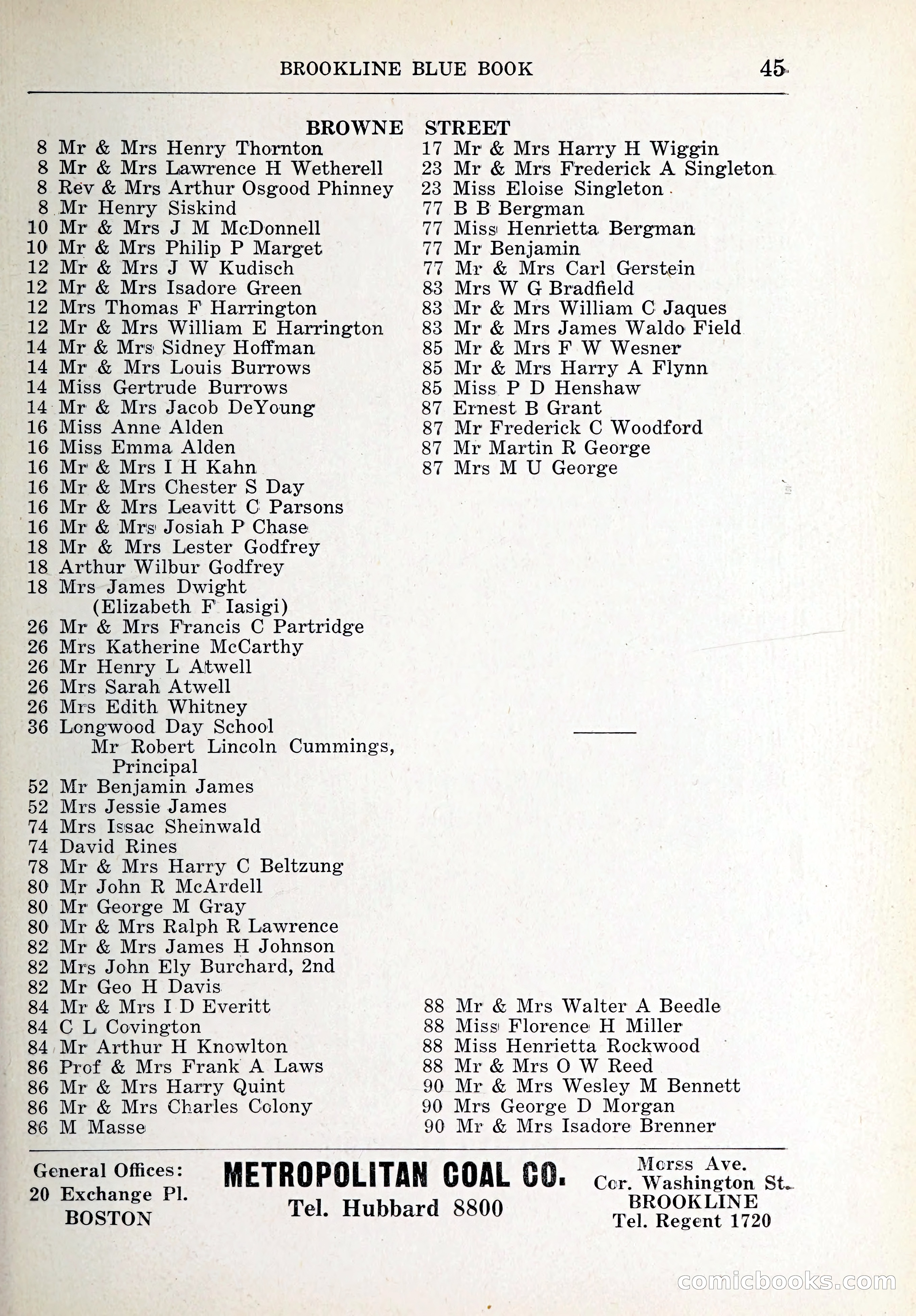 Blue Book of Brookline and Longwood — page 74 of 347