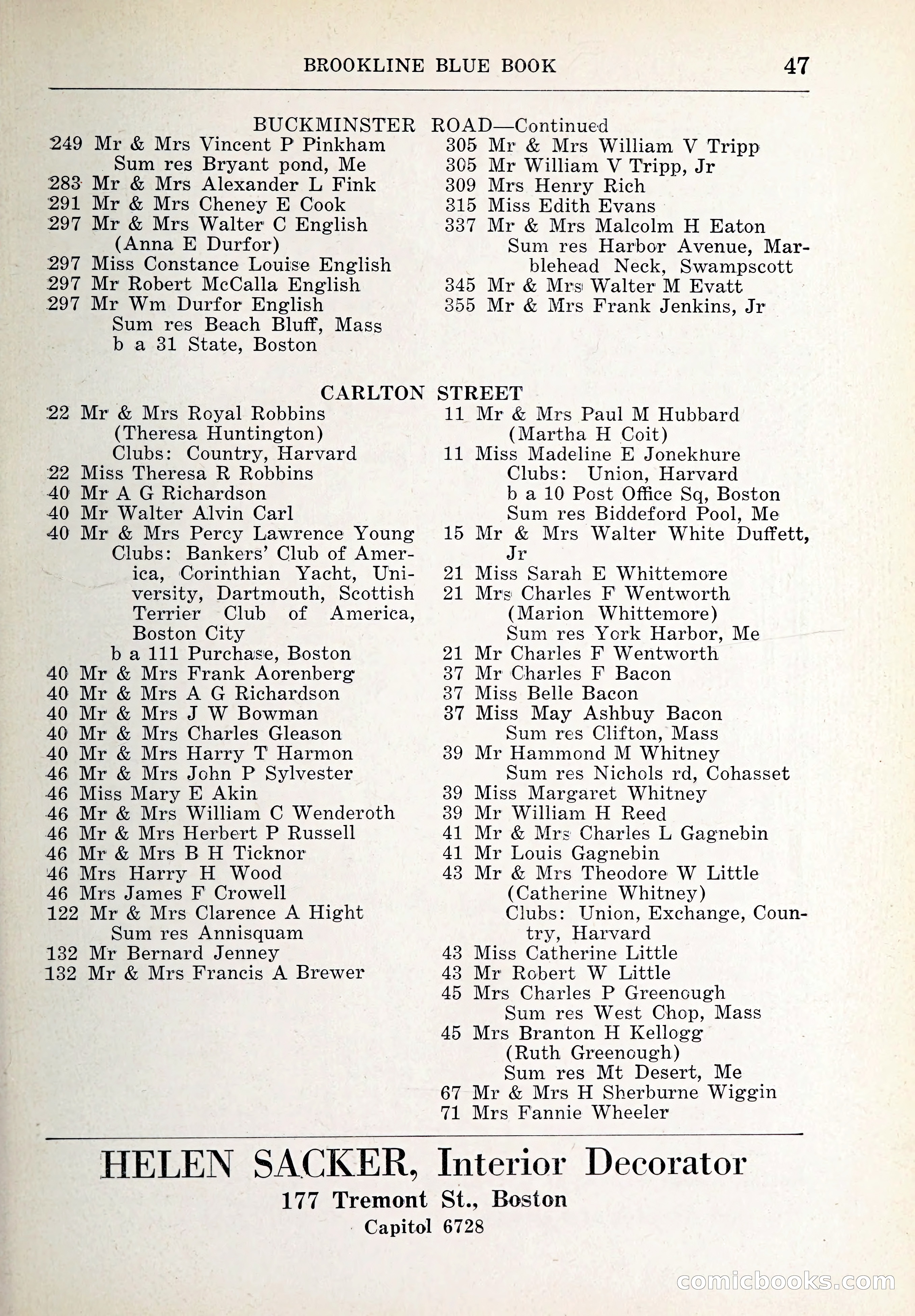Blue Book of Brookline and Longwood — page 76 of 347