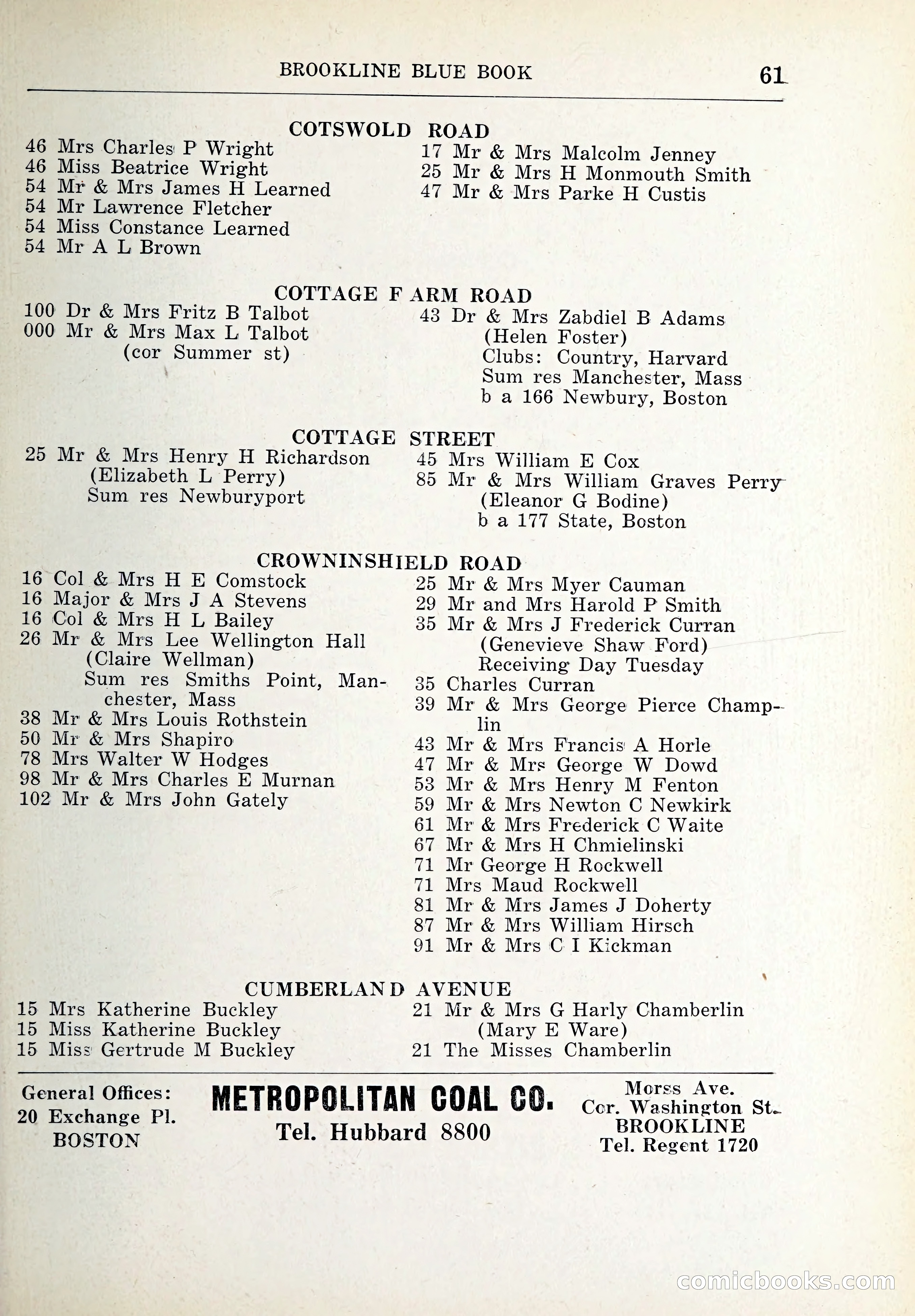 Blue Book of Brookline and Longwood — page 92 of 347