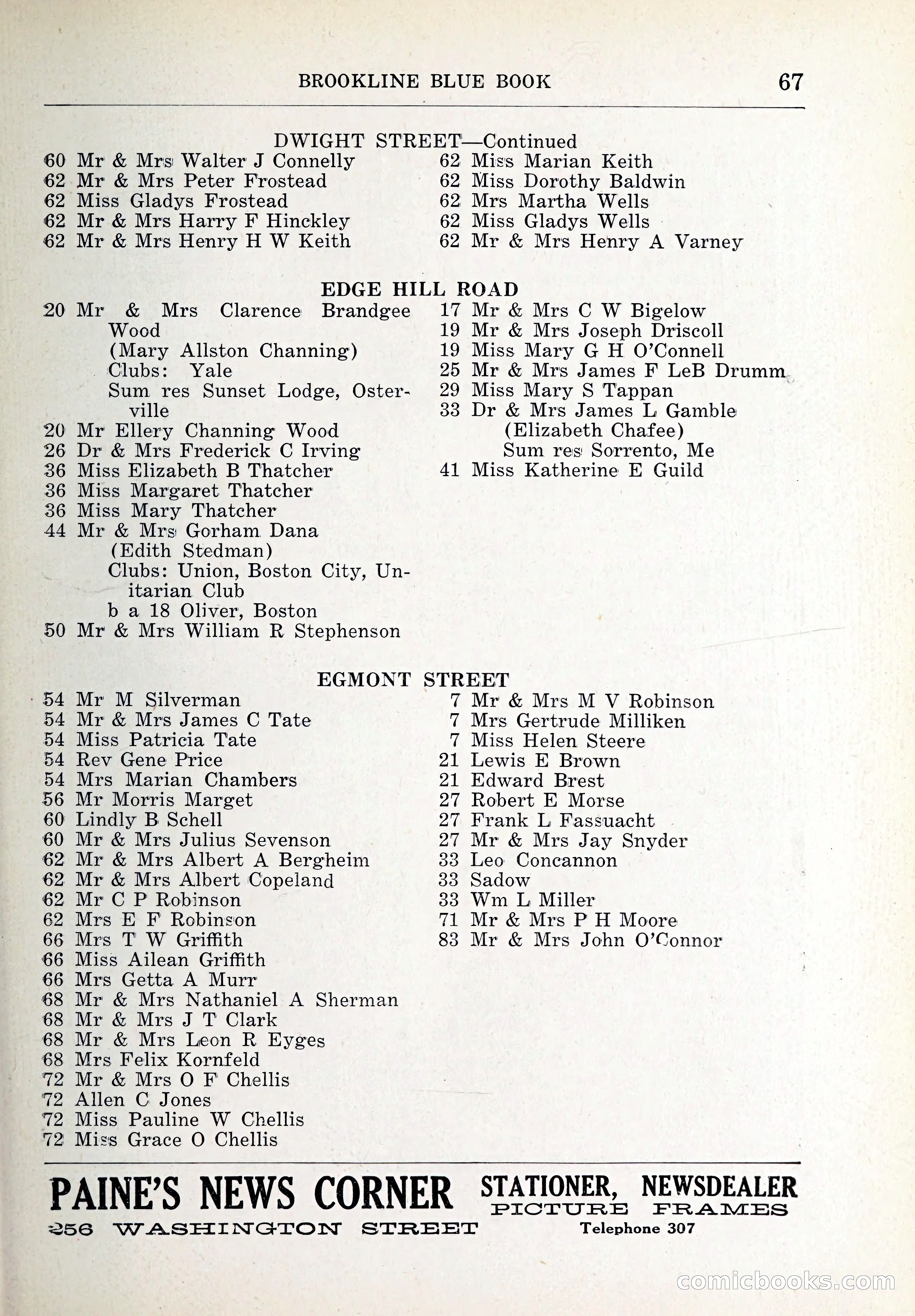 Blue Book of Brookline and Longwood — page 100 of 347