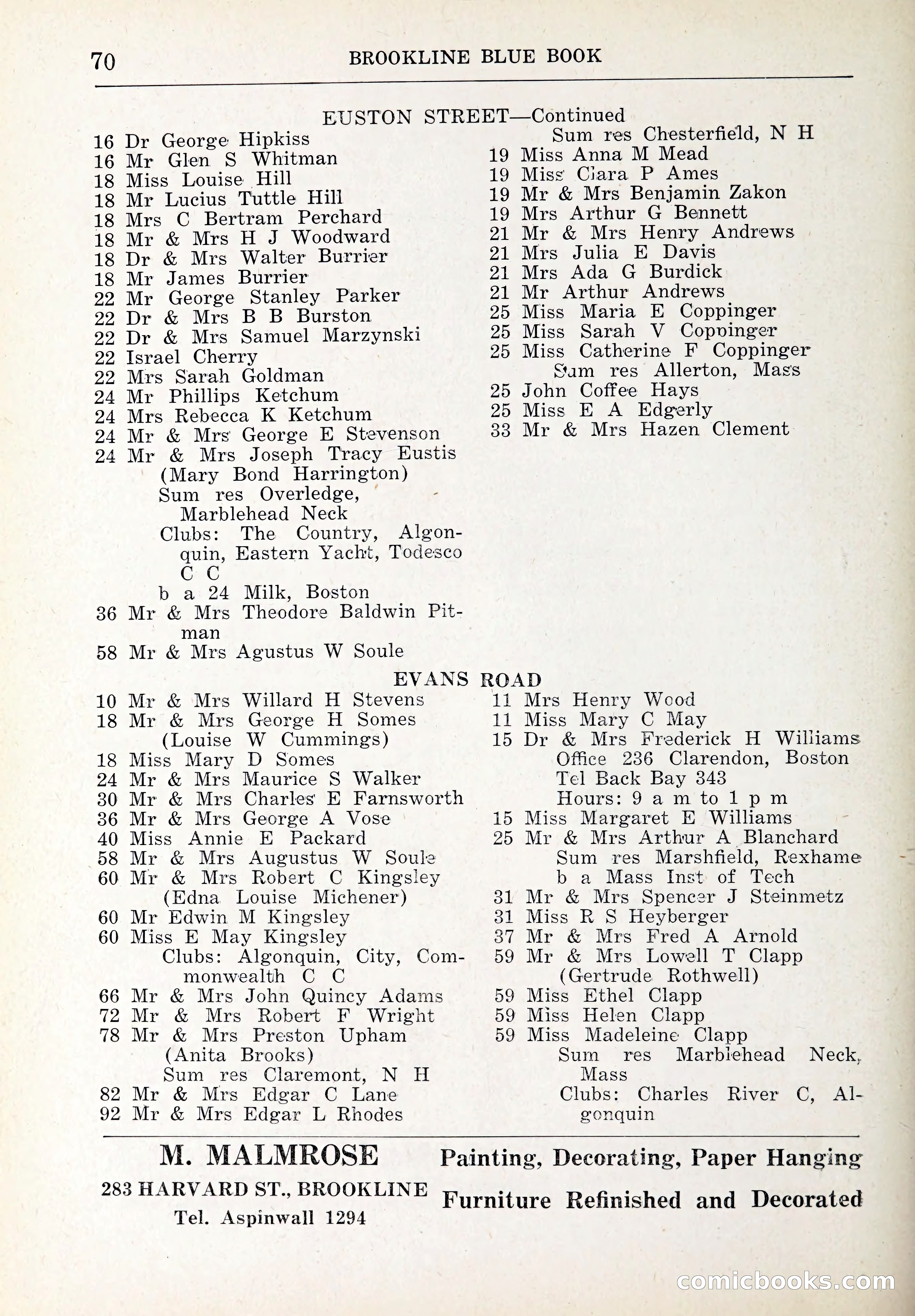 Blue Book of Brookline and Longwood — page 103 of 347