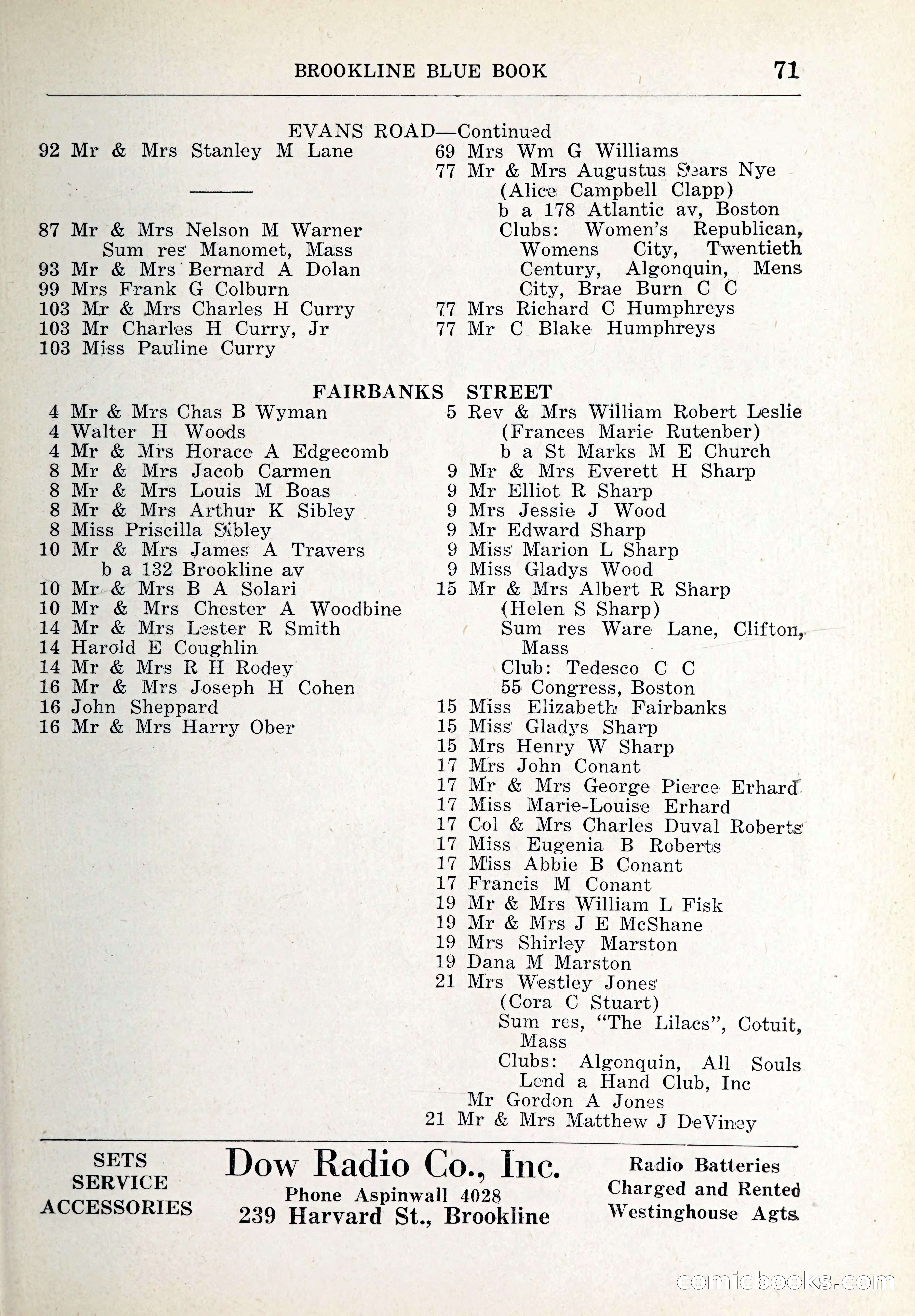 Blue Book of Brookline and Longwood — page 104 of 347