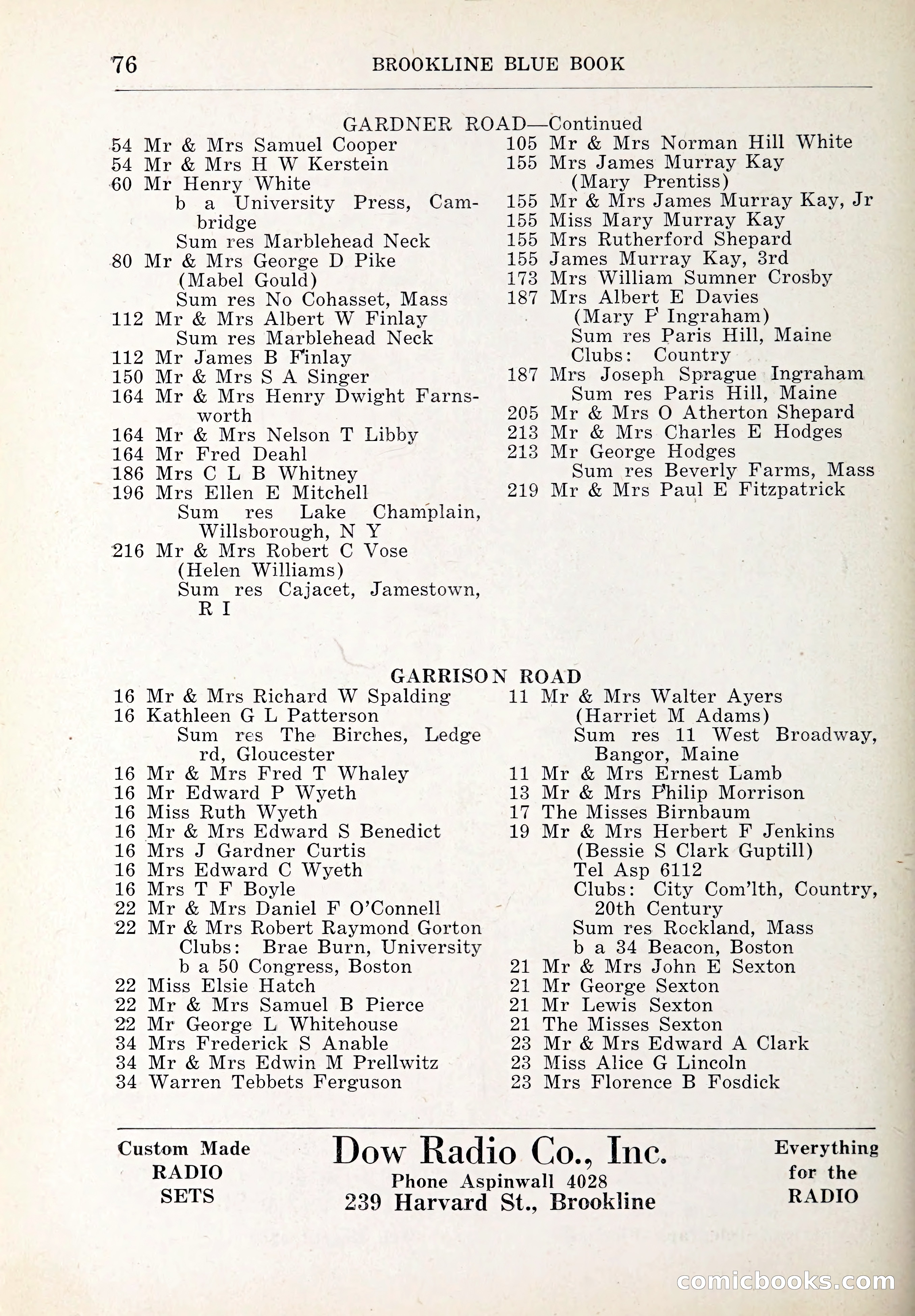 Blue Book of Brookline and Longwood — page 109 of 347