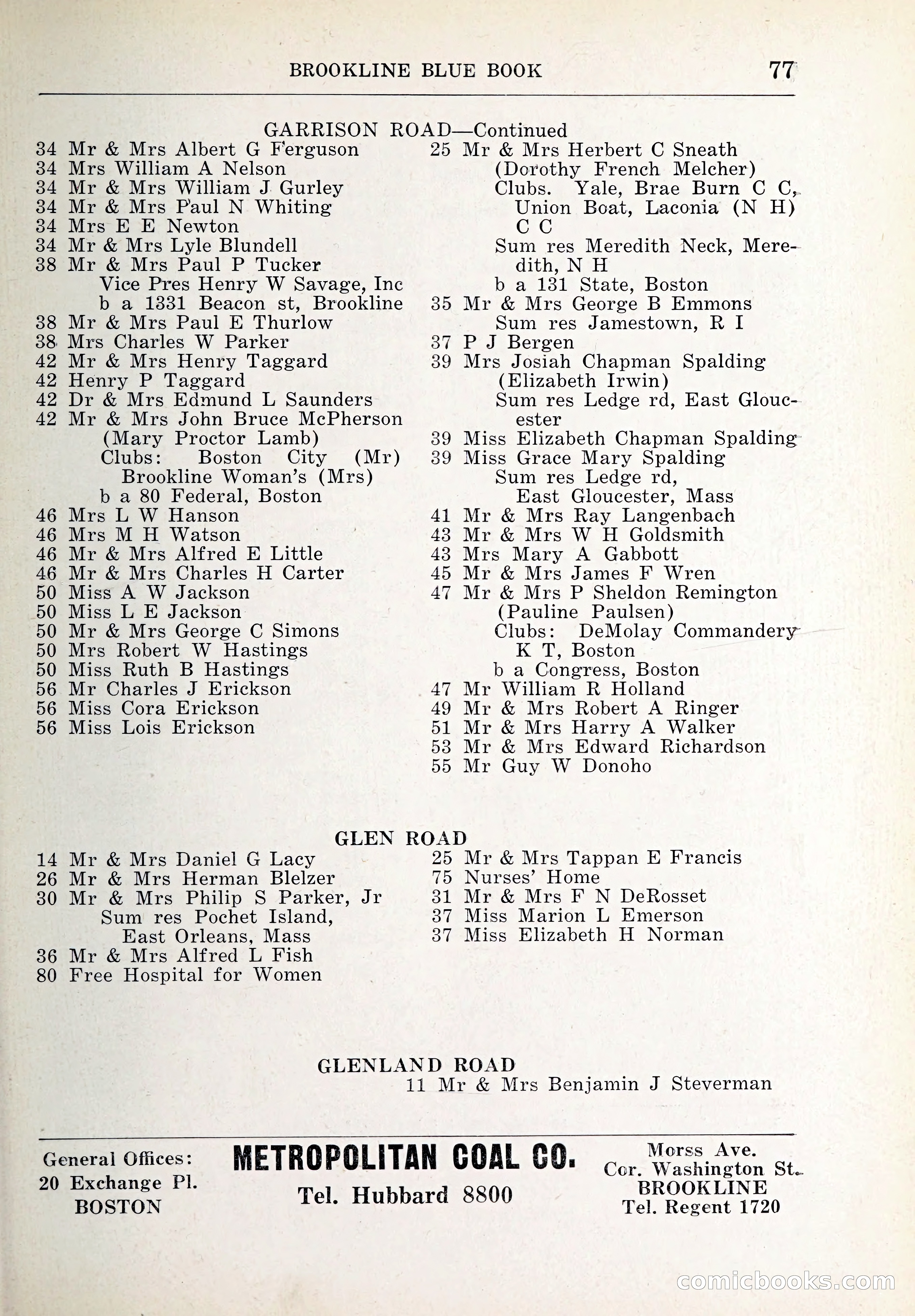 Blue Book of Brookline and Longwood — page 110 of 347