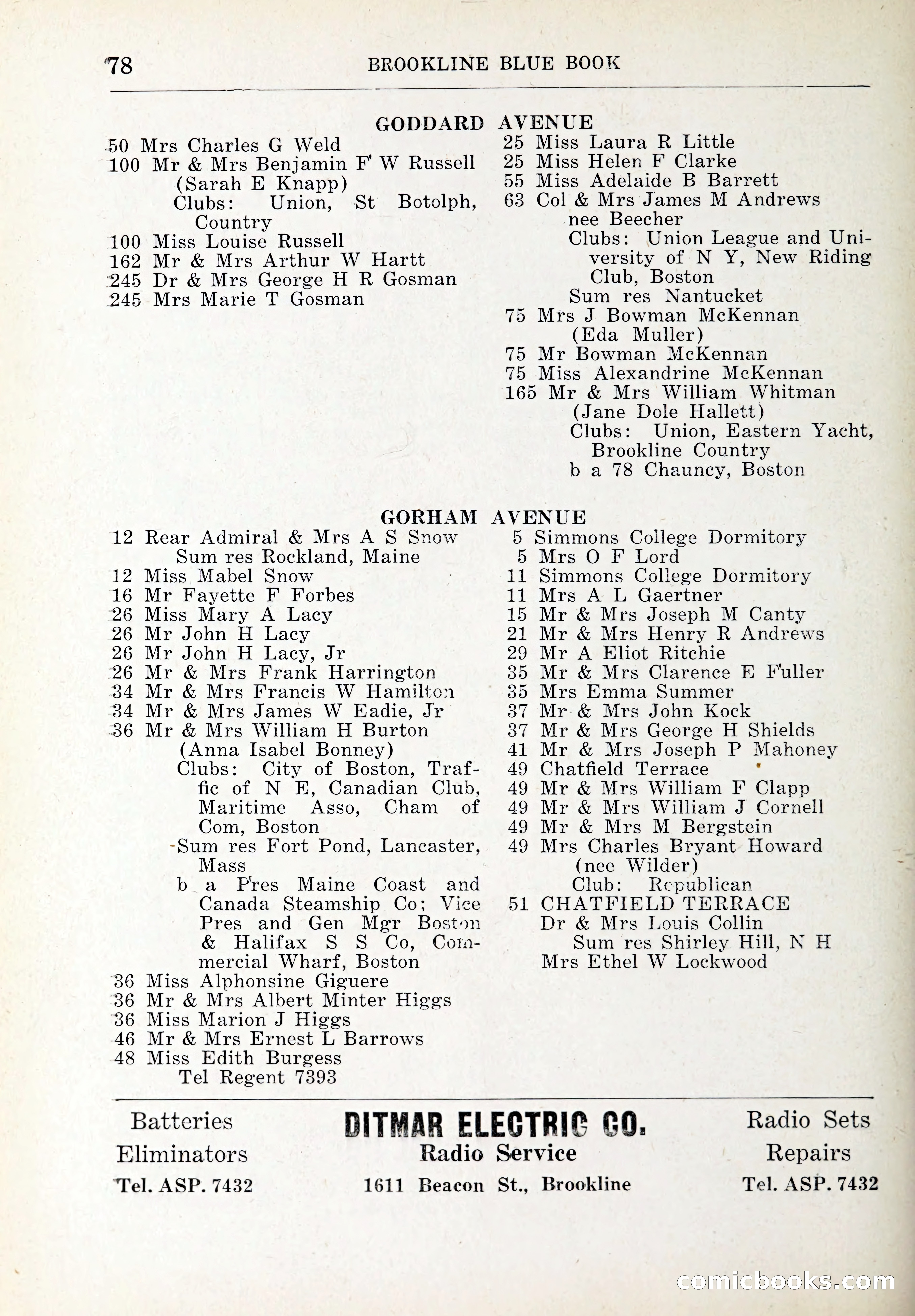 Blue Book of Brookline and Longwood — page 111 of 347