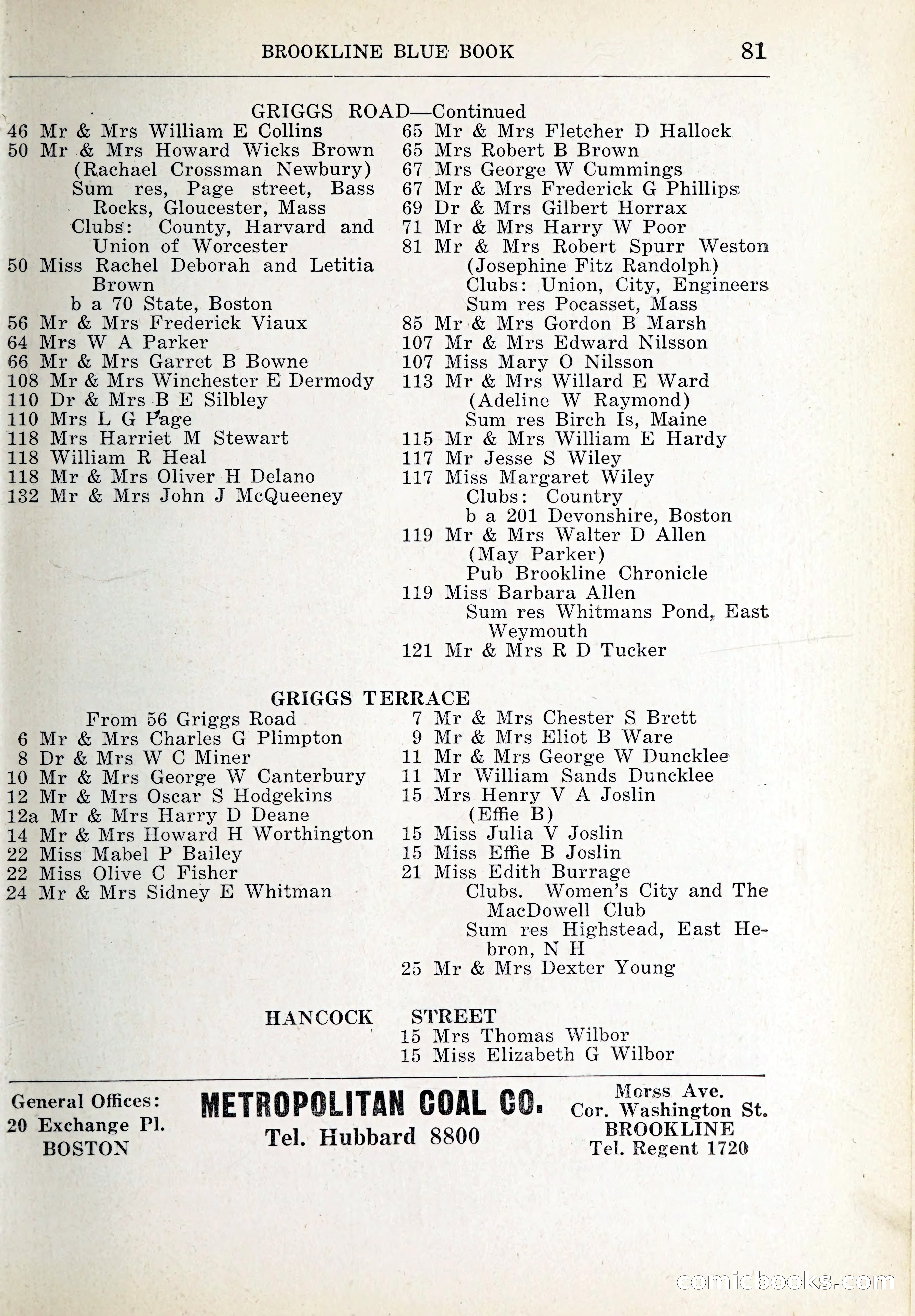 Blue Book of Brookline and Longwood — page 116 of 347