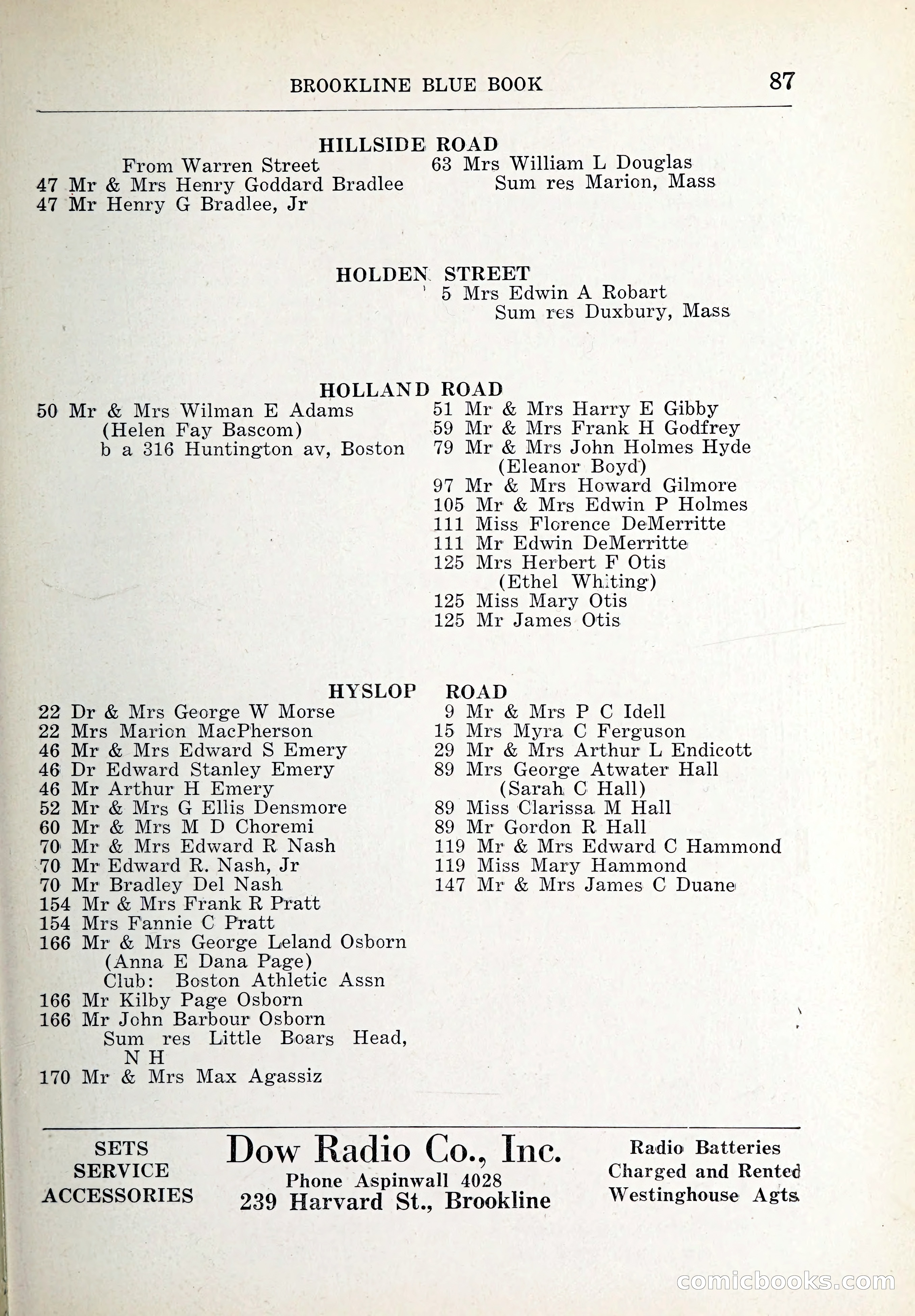 Blue Book of Brookline and Longwood — page 122 of 347