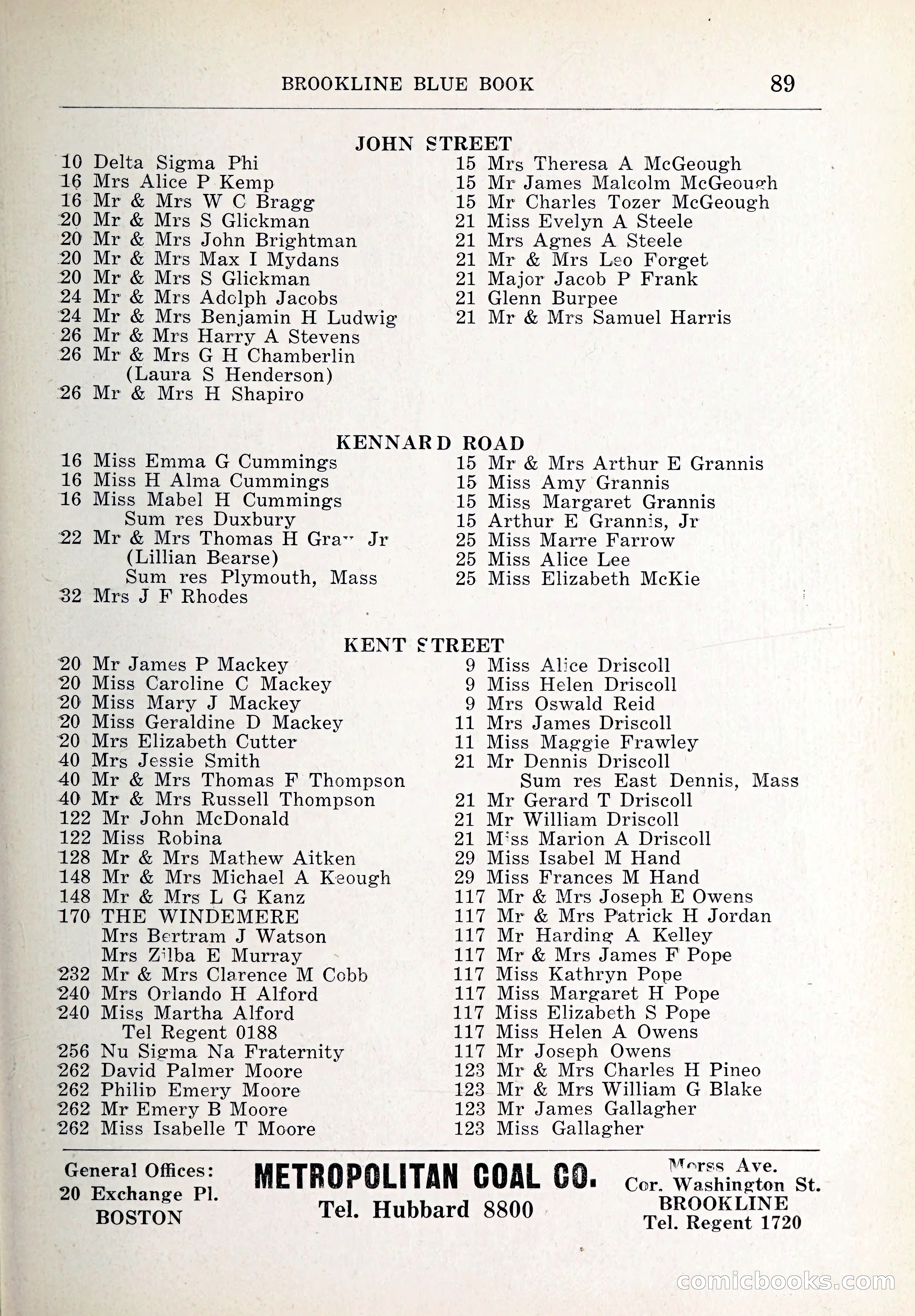 Blue Book of Brookline and Longwood — page 124 of 347