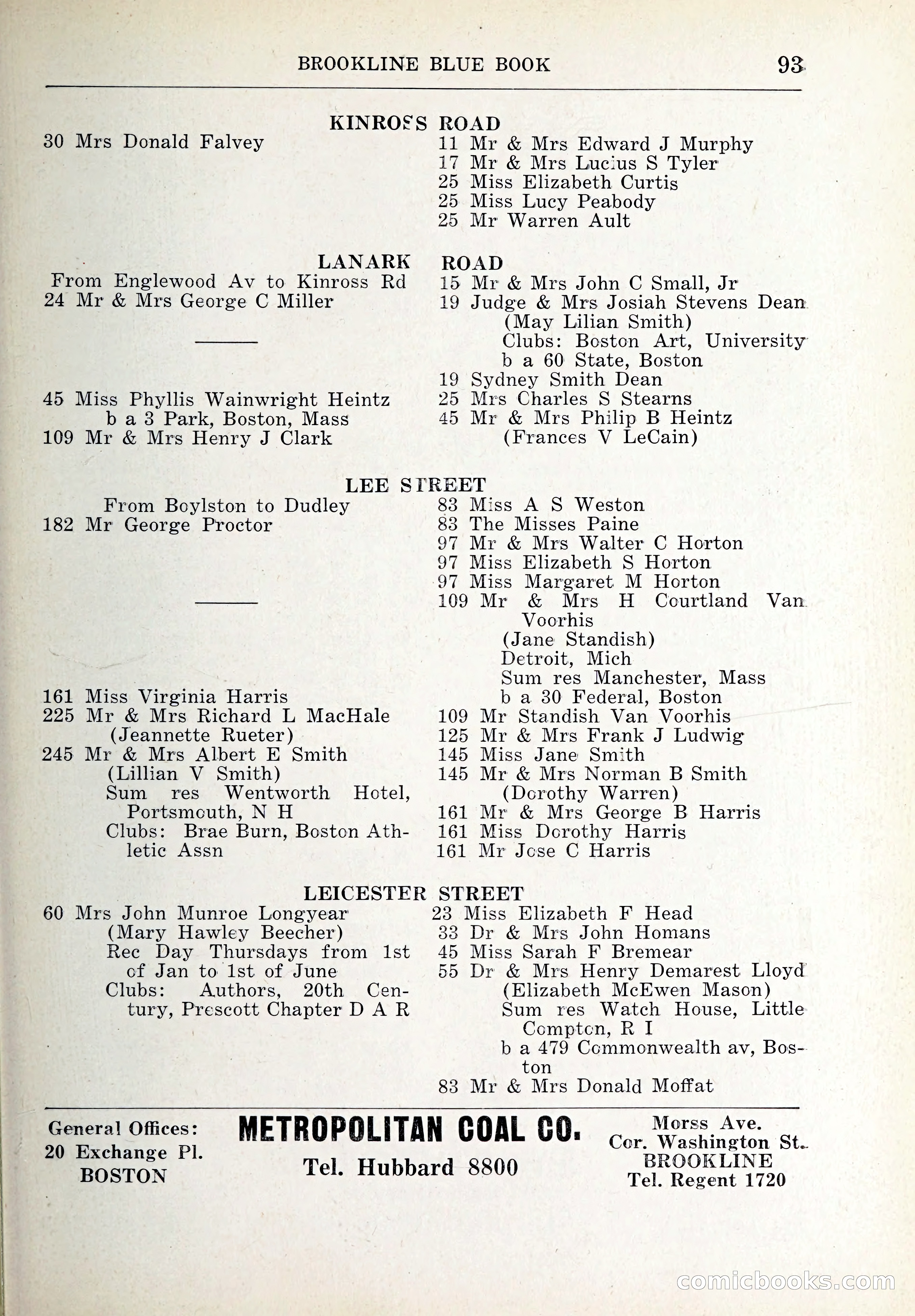 Blue Book of Brookline and Longwood — page 128 of 347