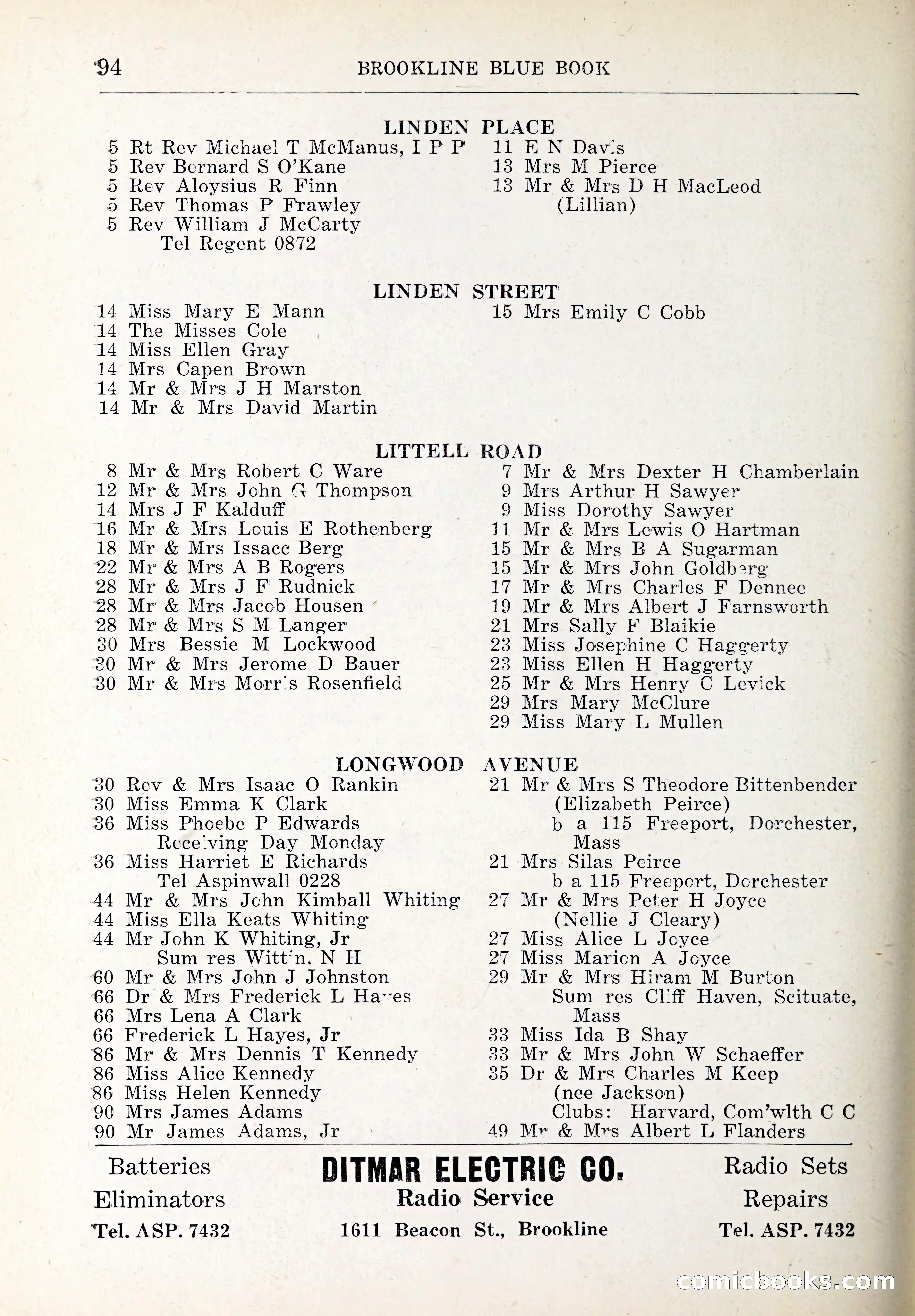 Blue Book of Brookline and Longwood — page 129 of 347