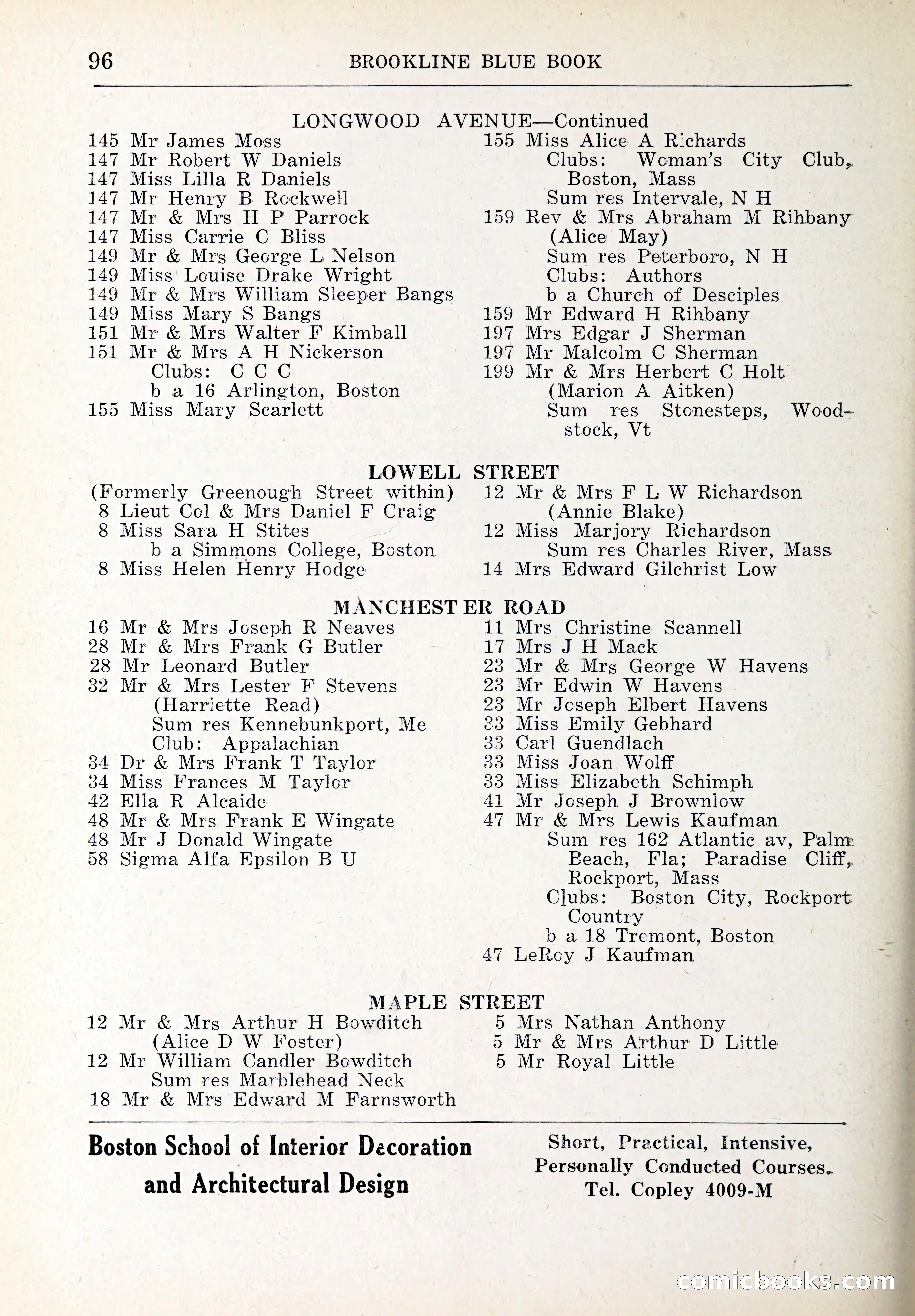 Blue Book of Brookline and Longwood — page 131 of 347