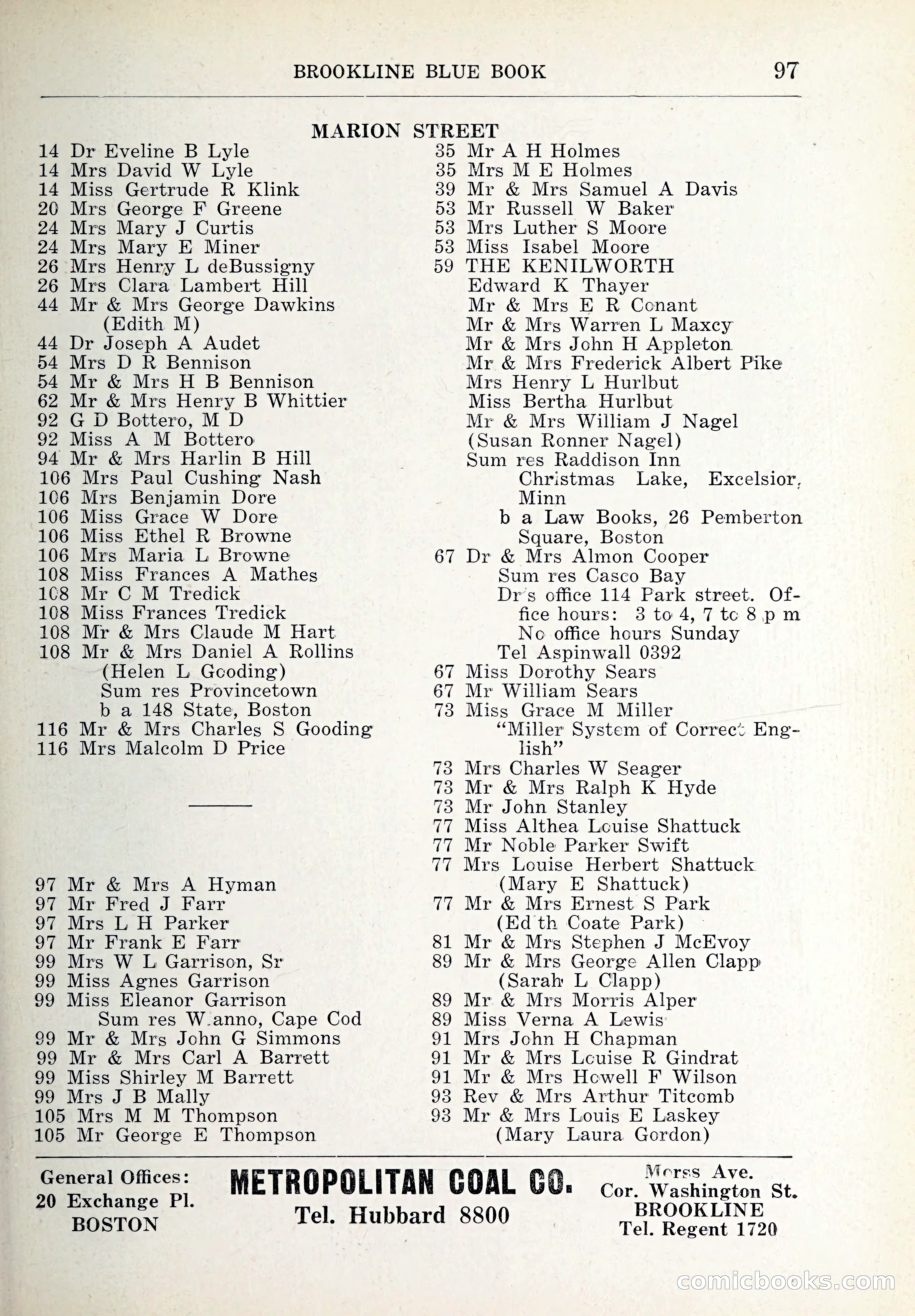 Blue Book of Brookline and Longwood — page 132 of 347
