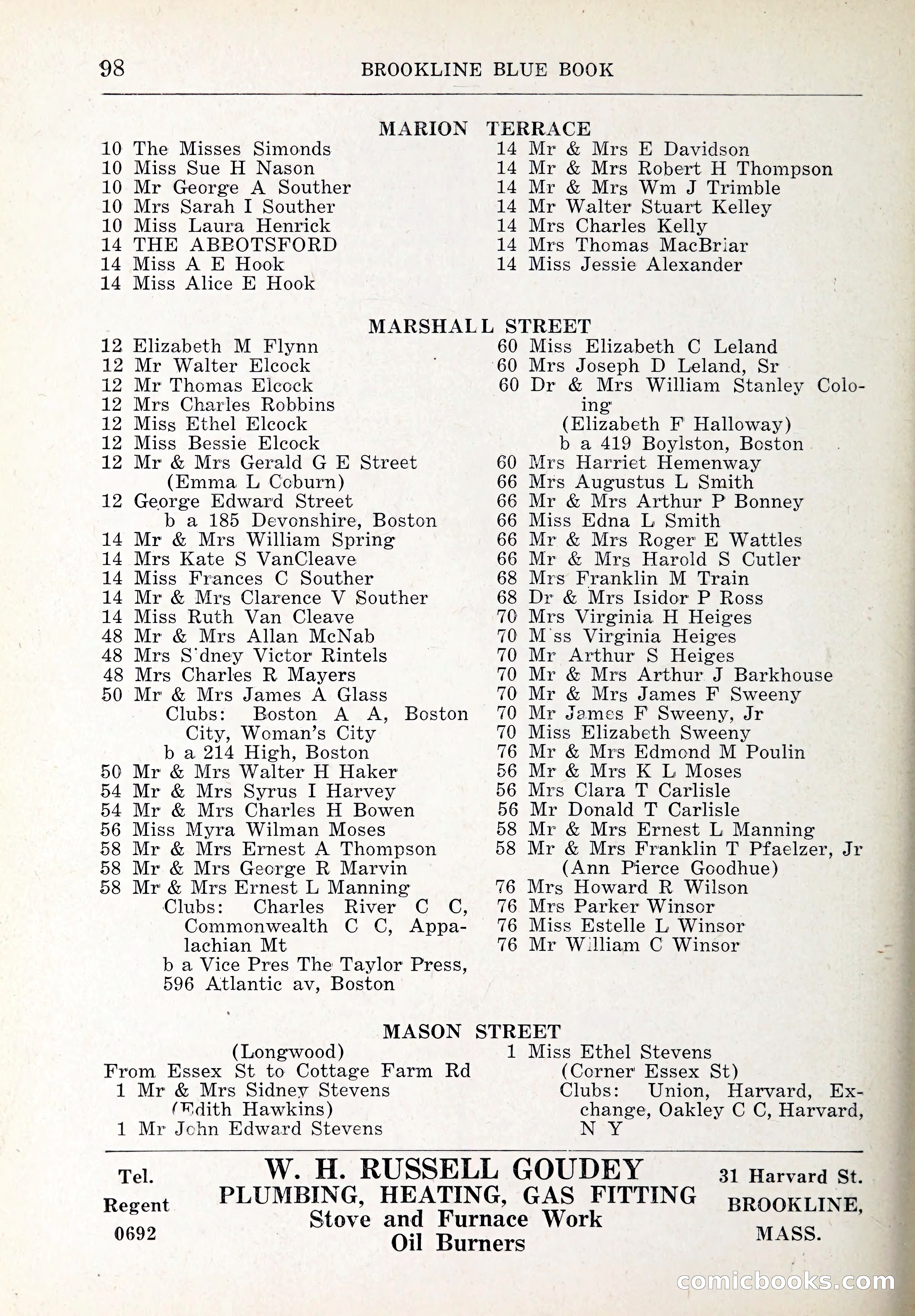 Blue Book of Brookline and Longwood — page 133 of 347