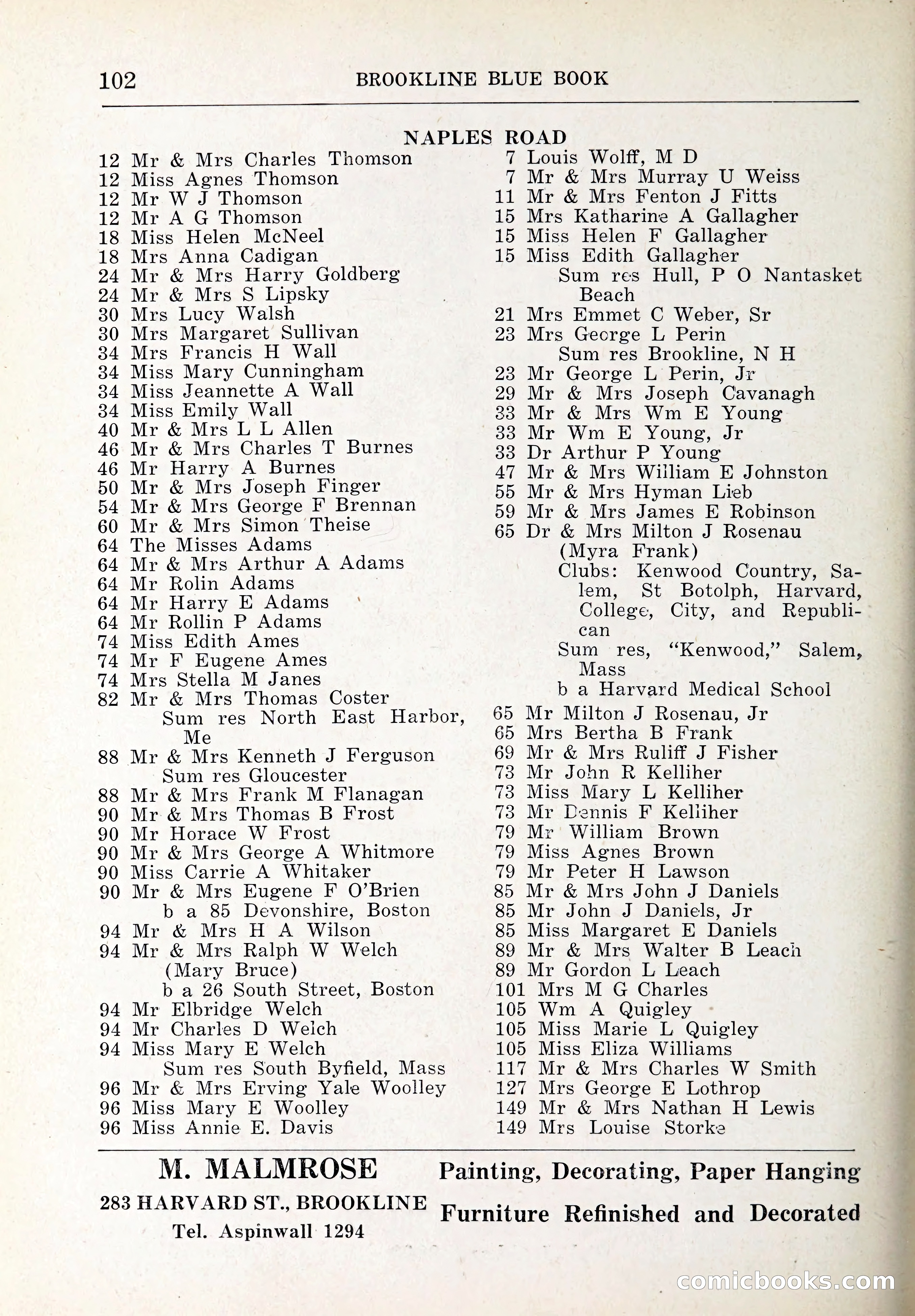 Blue Book of Brookline and Longwood — page 137 of 347