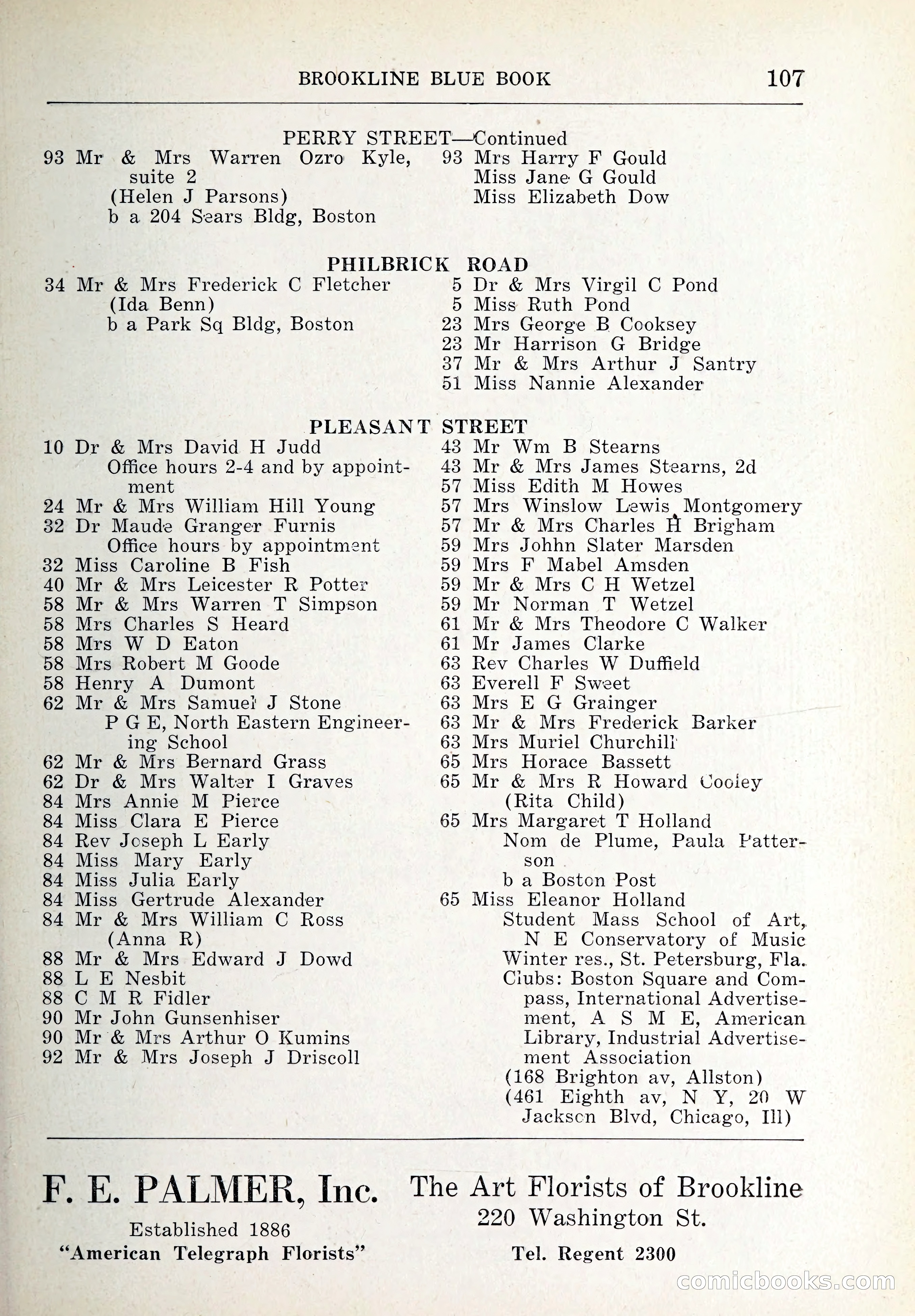 Blue Book of Brookline and Longwood — page 142 of 347
