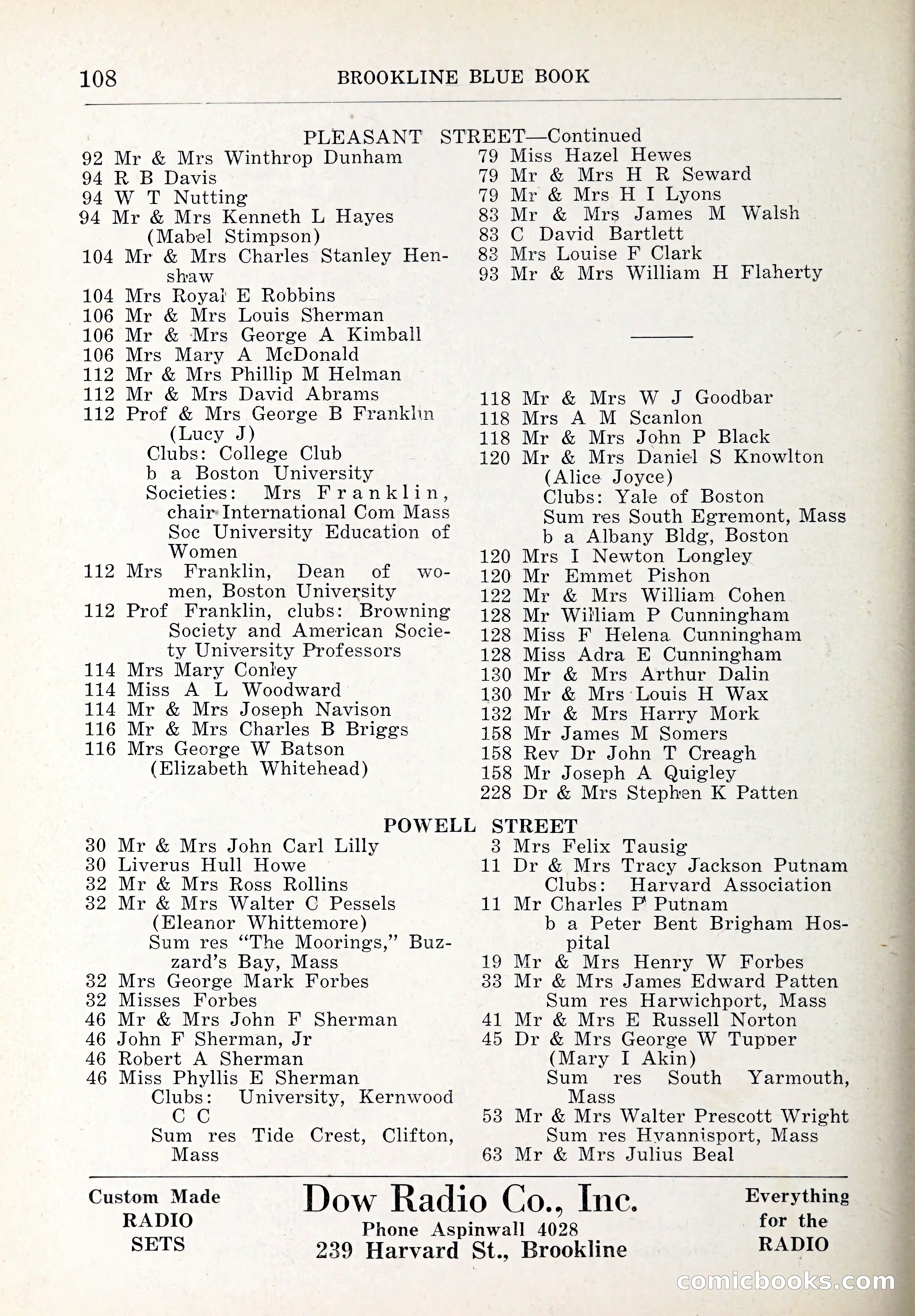 Blue Book of Brookline and Longwood — page 143 of 347