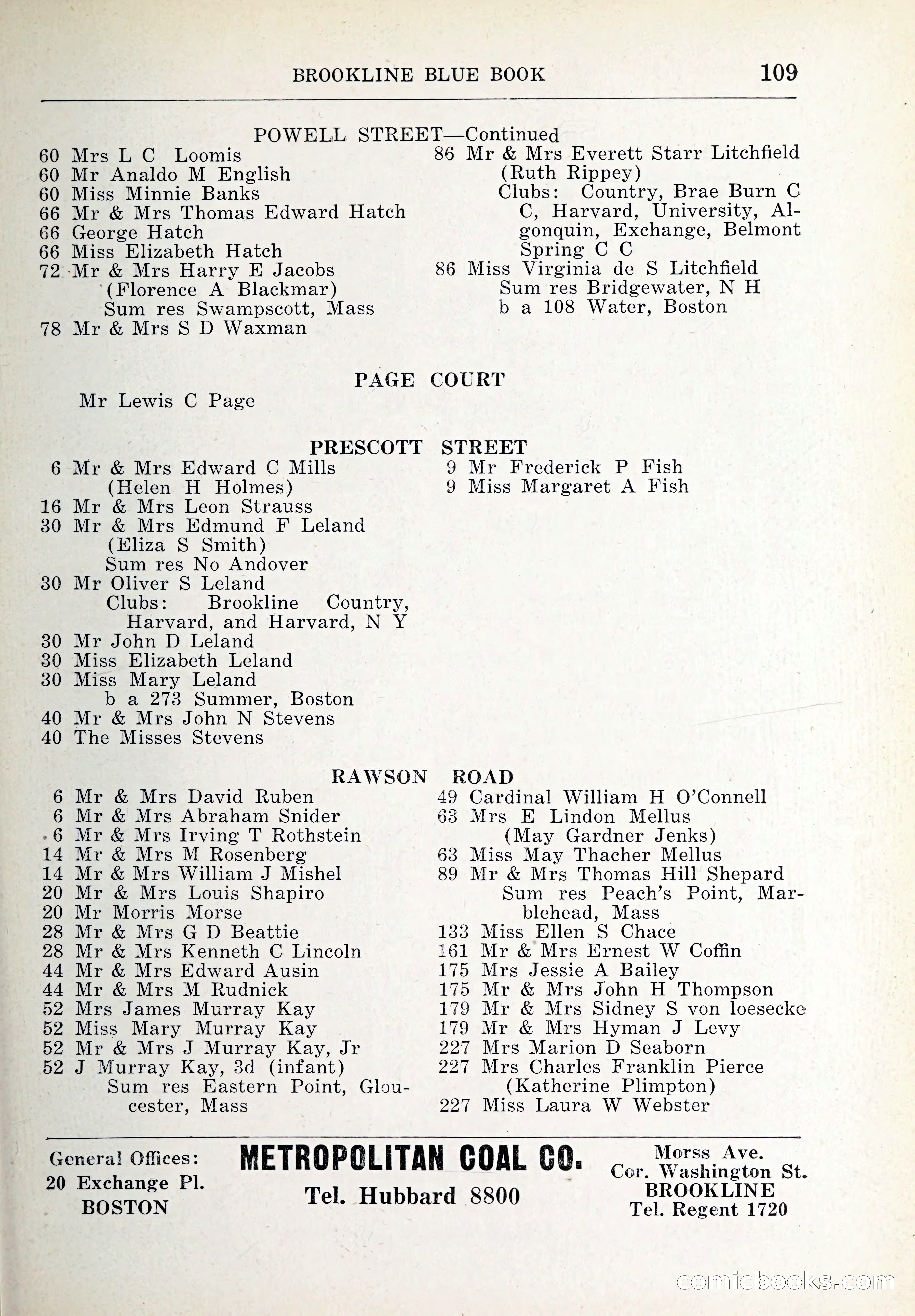 Blue Book of Brookline and Longwood — page 144 of 347